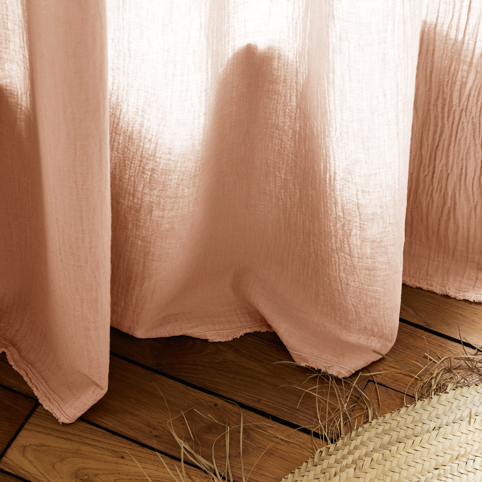 LOU panel curtain peach pink