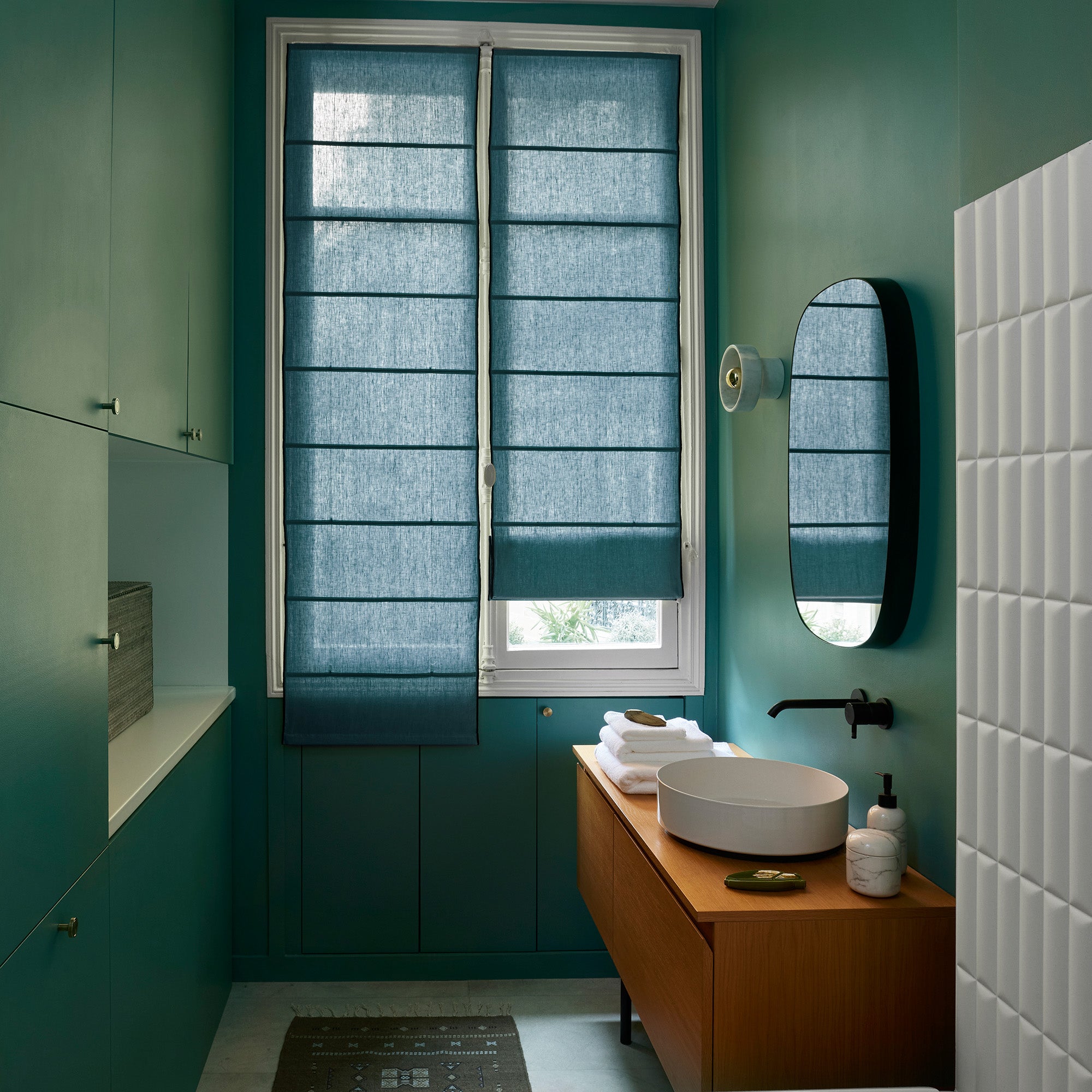 Store bateau CARLINA pétrole et bourdon noir