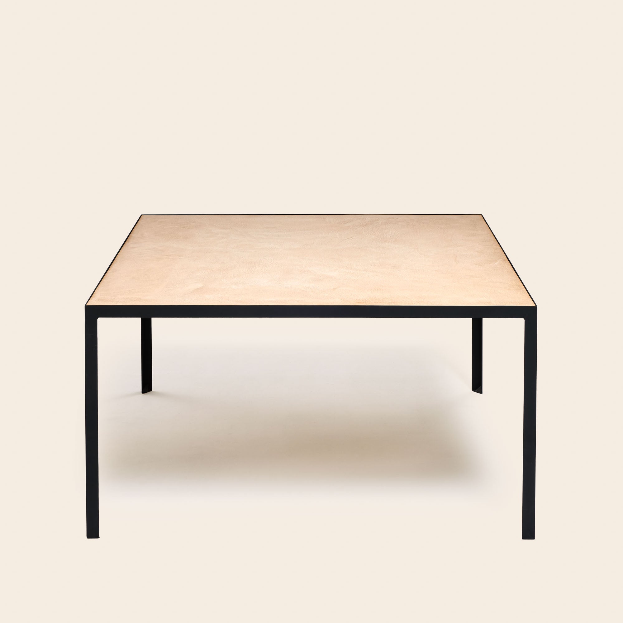 Tavolo da pranzo in metallo beige polvere e nero ORELIA