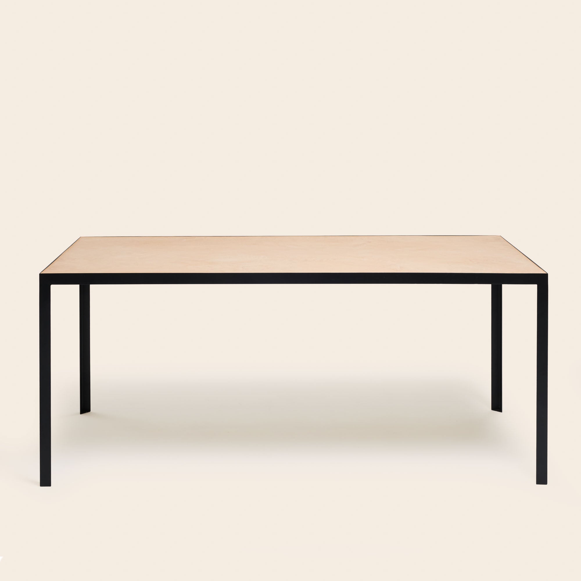 Tavolo da pranzo in metallo beige polvere e nero ORELIA