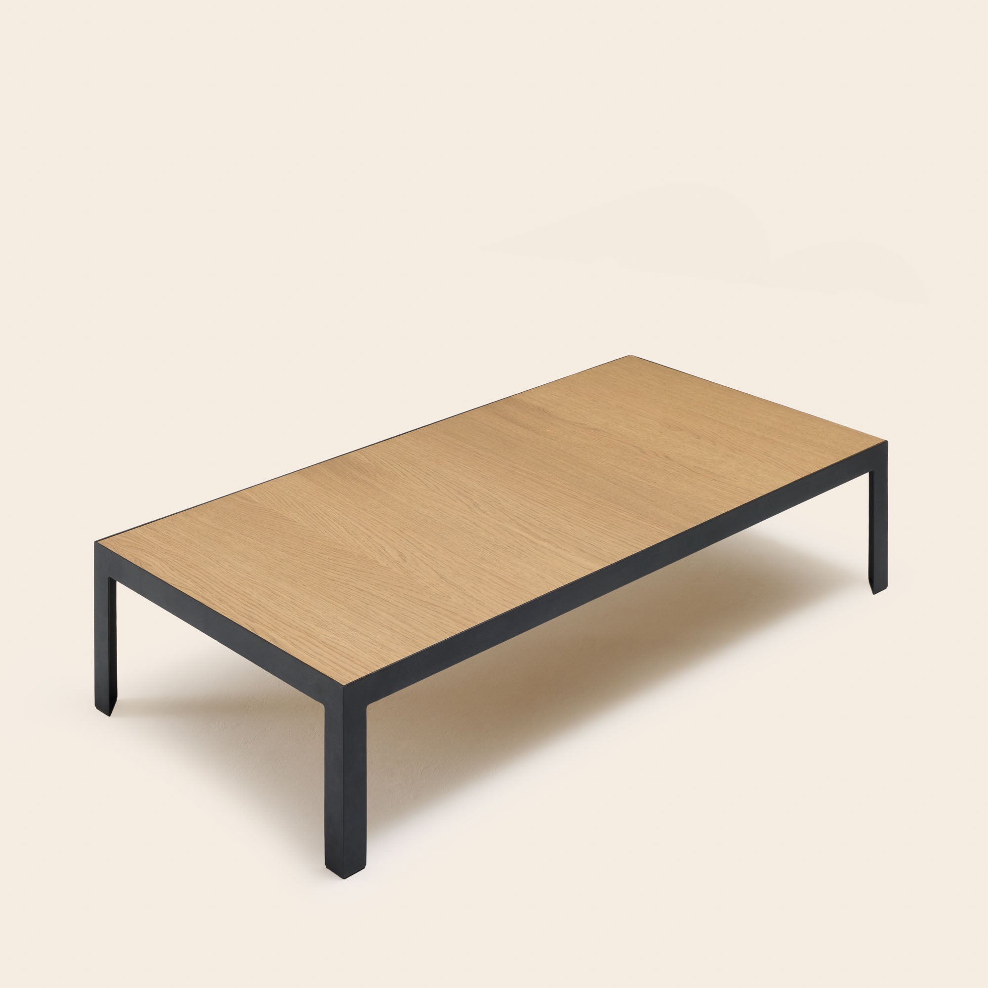 Table basse ORELIA 25cm bois et métal noir