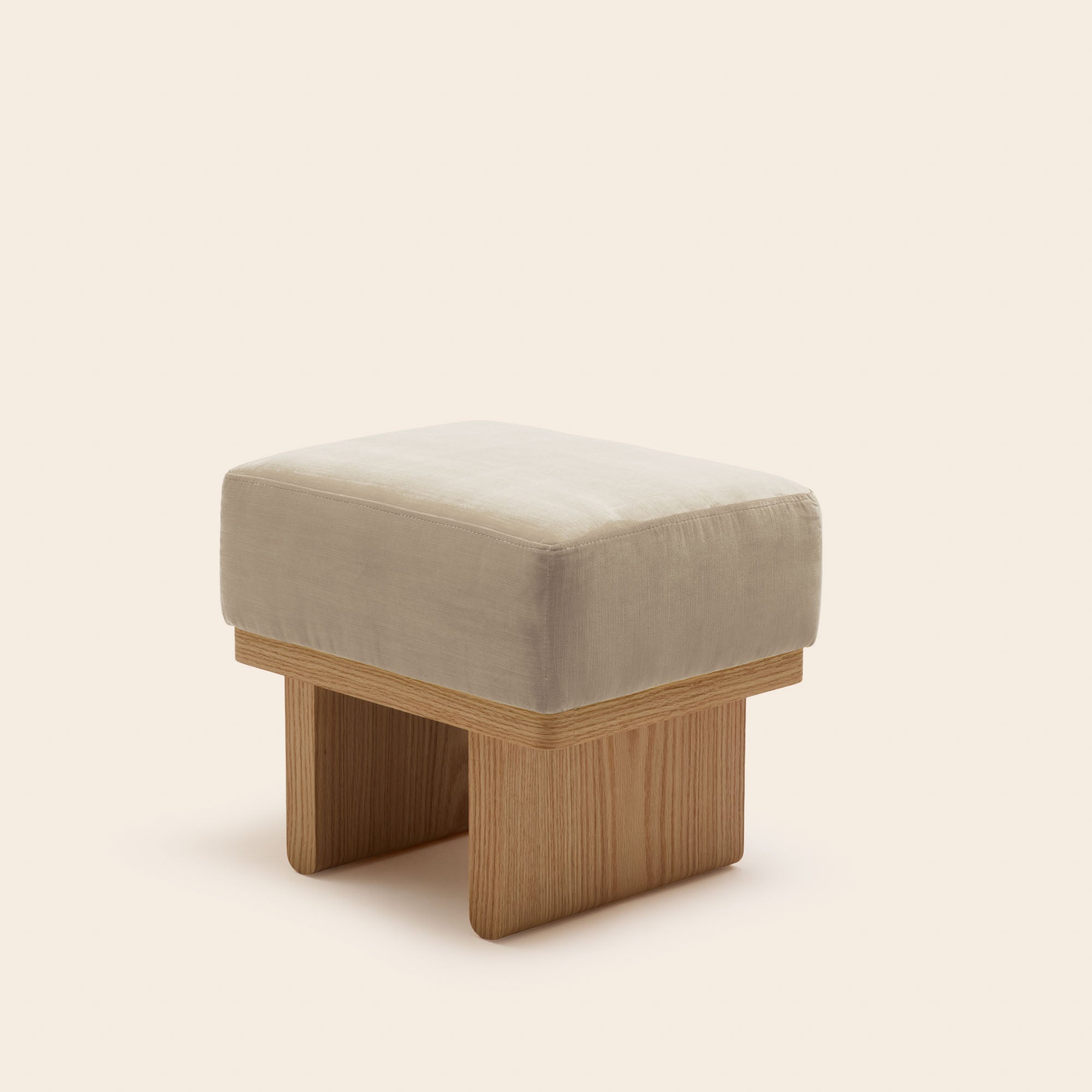 ANCA chique beige fluwelen kruk