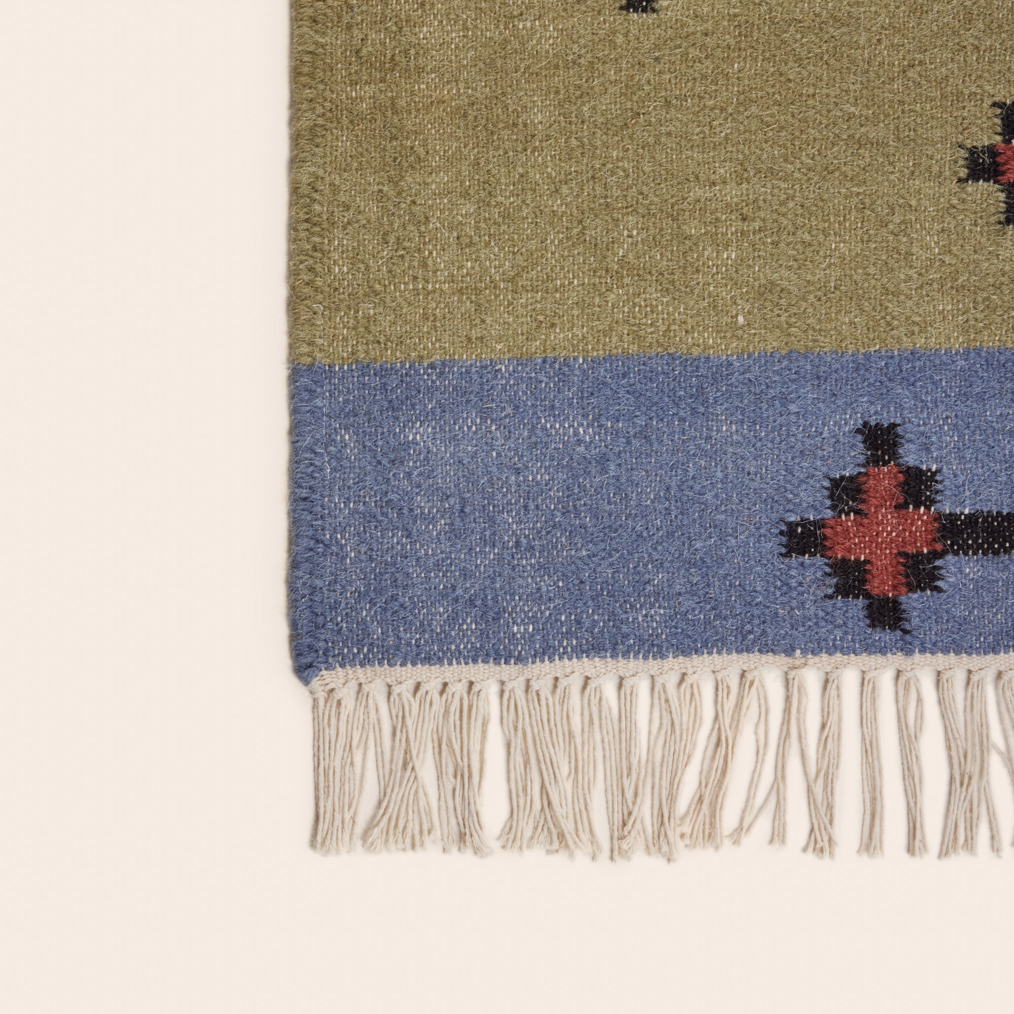 Tapis de sol BOUEKRI naturel et bleu