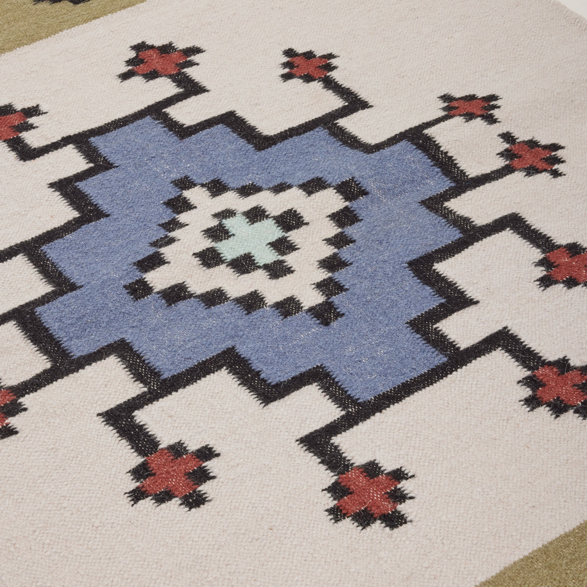 Tapis de sol BOUEKRI naturel et bleu