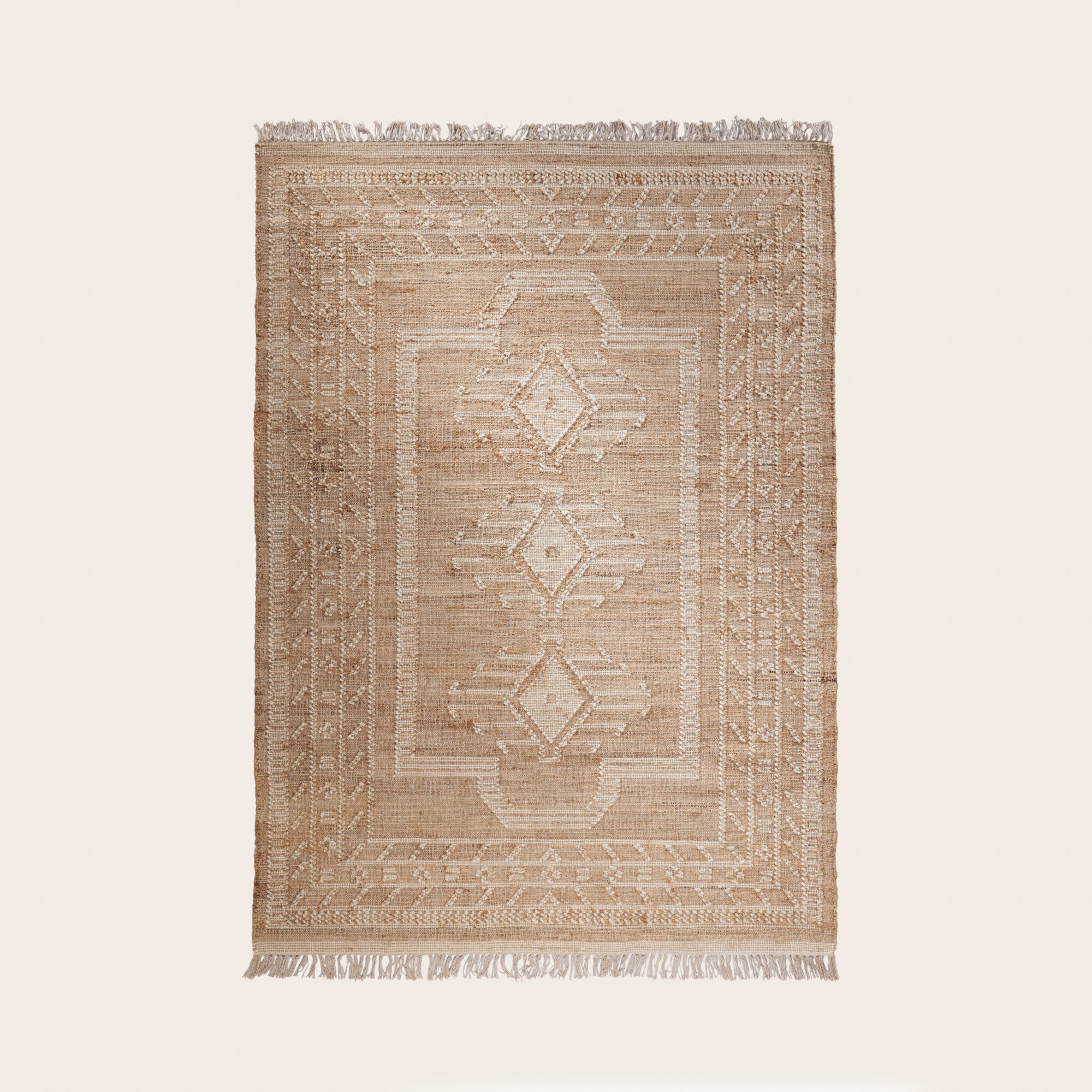 Tapis de sol PRISKA naturel et ivoire