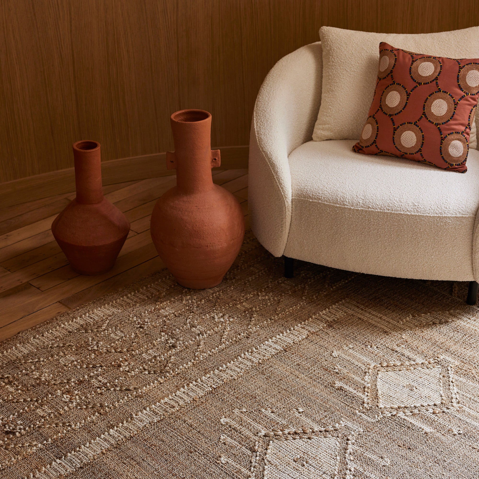 Tapis de sol PRISKA naturel et ivoire