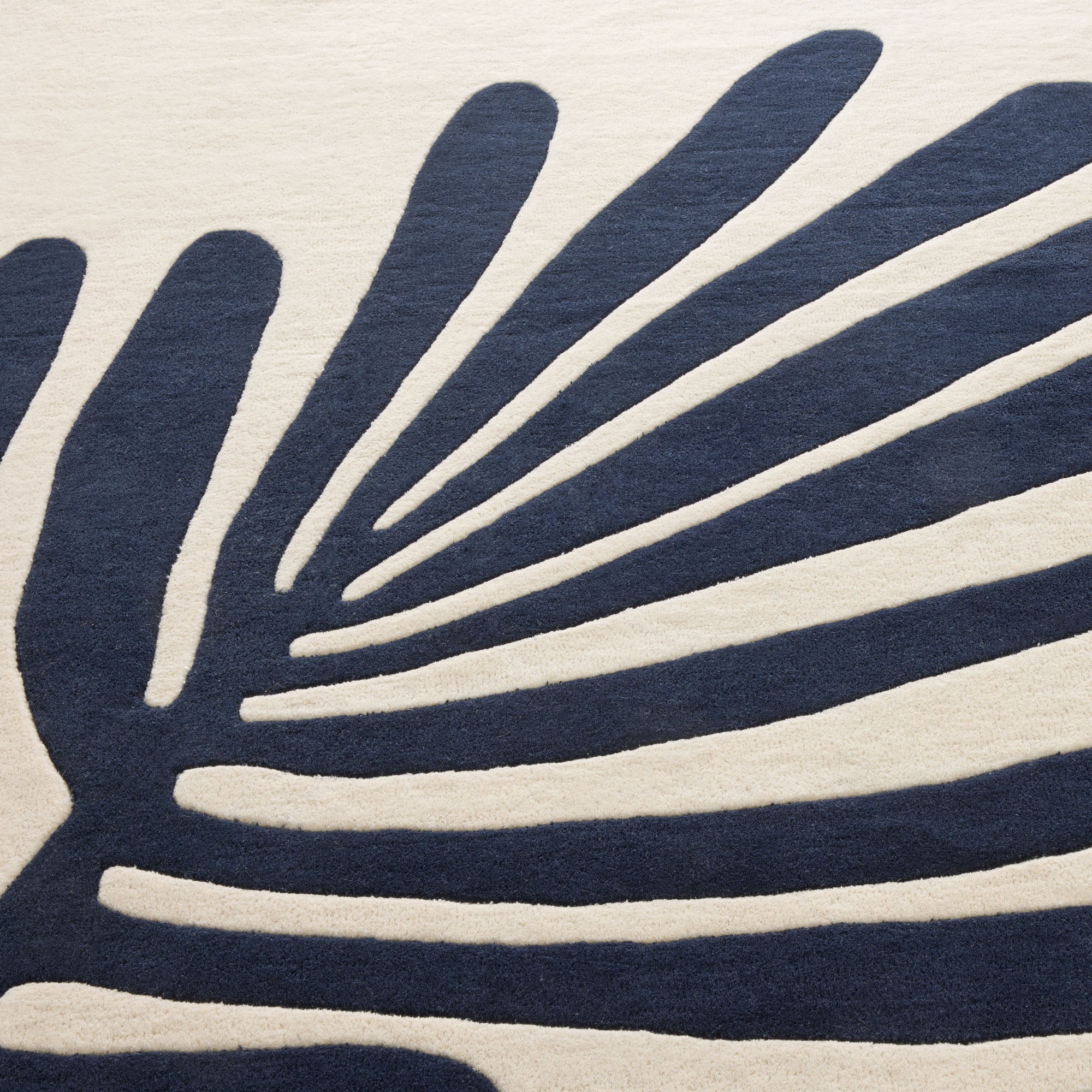 Tapis de sol TROPI ecru et indigo
