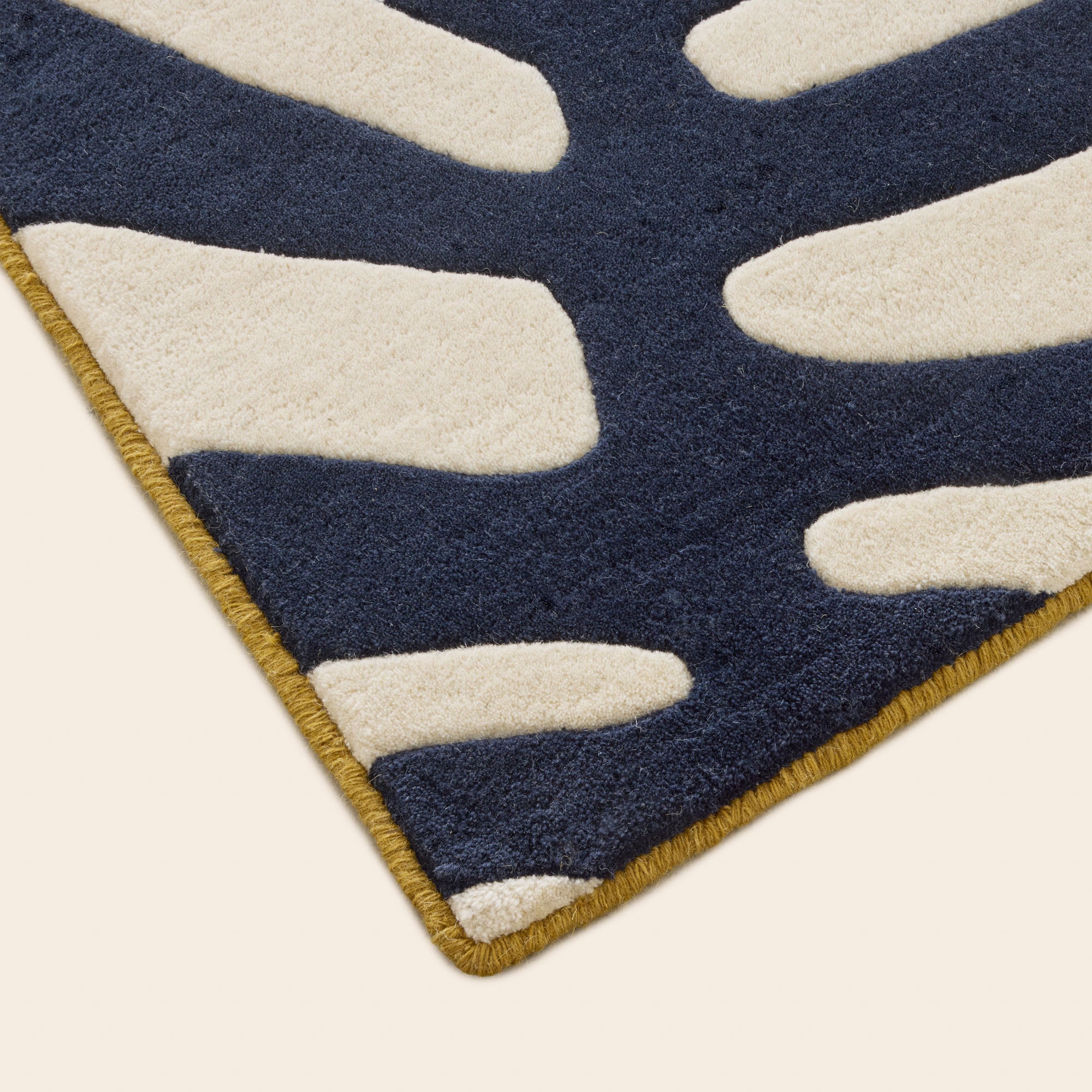 Tapis de sol TROPI ecru et indigo