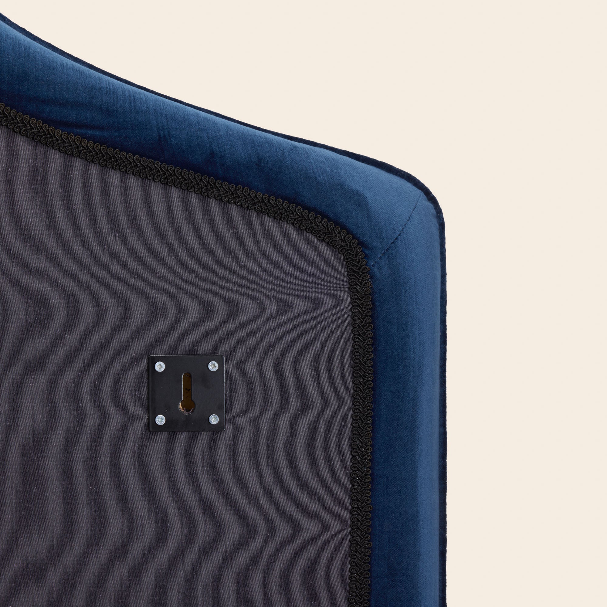 CEPHEE upholstered headboard in midnight blue velvet