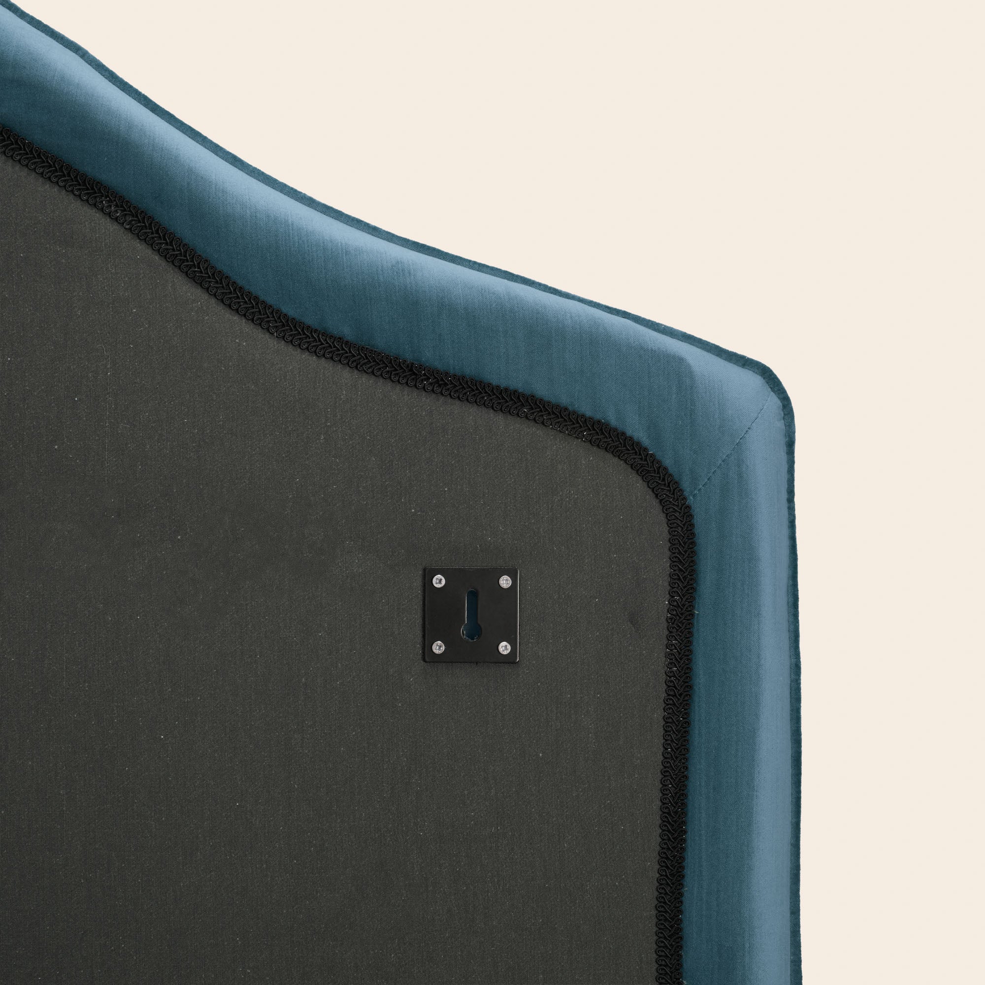 Tête de lit tapissée CEPHEE dalila bleu de gris