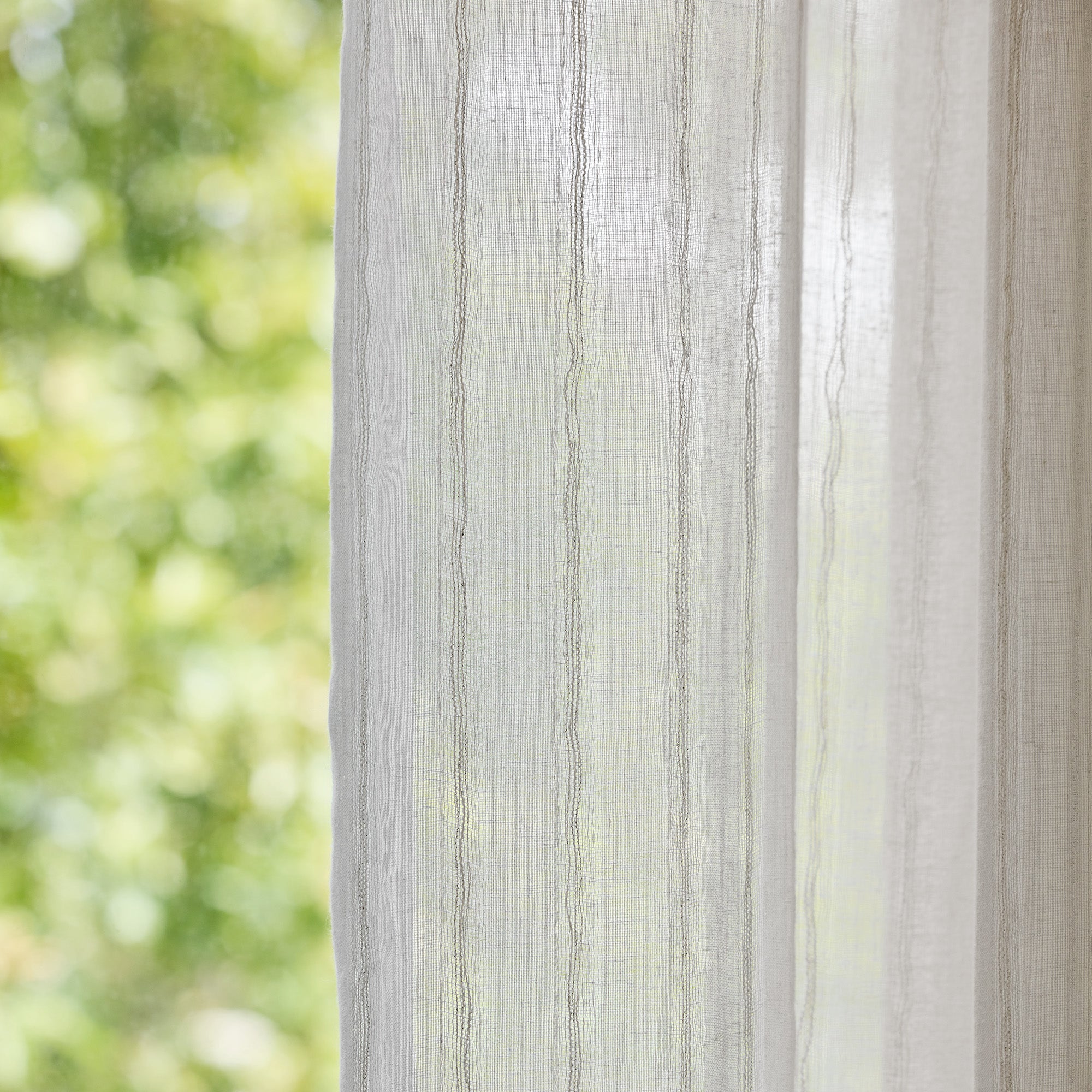 ITAK ivory gathered braid sheer