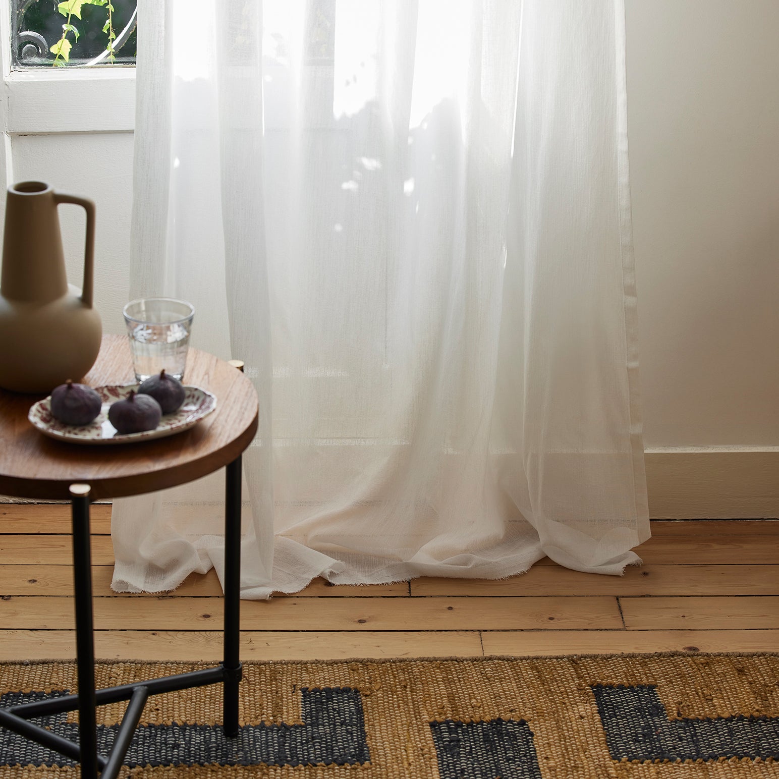 Voilage à galon fronceur MILOS blanc