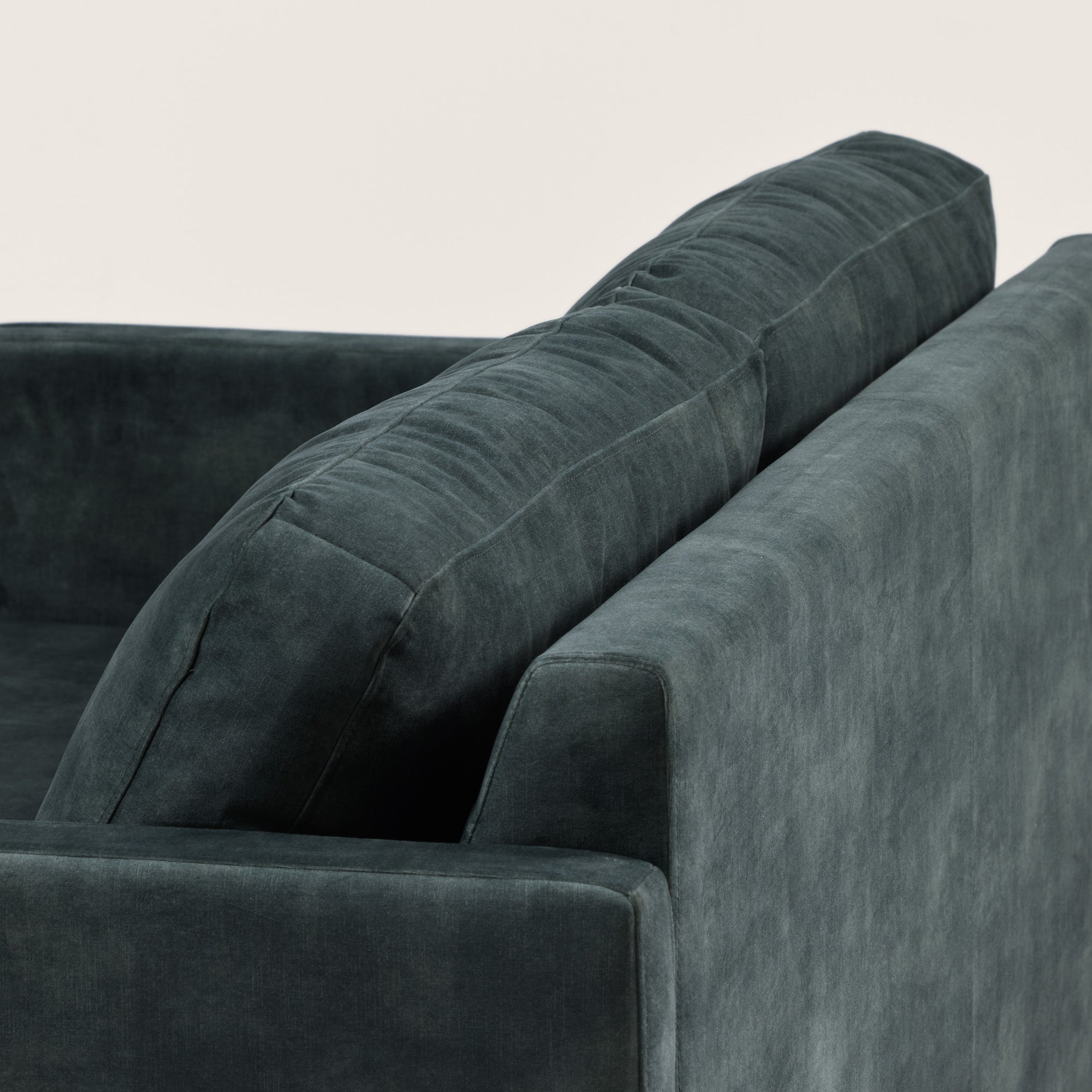 Canapé 3 places CESARE velours vintage kaki grisé