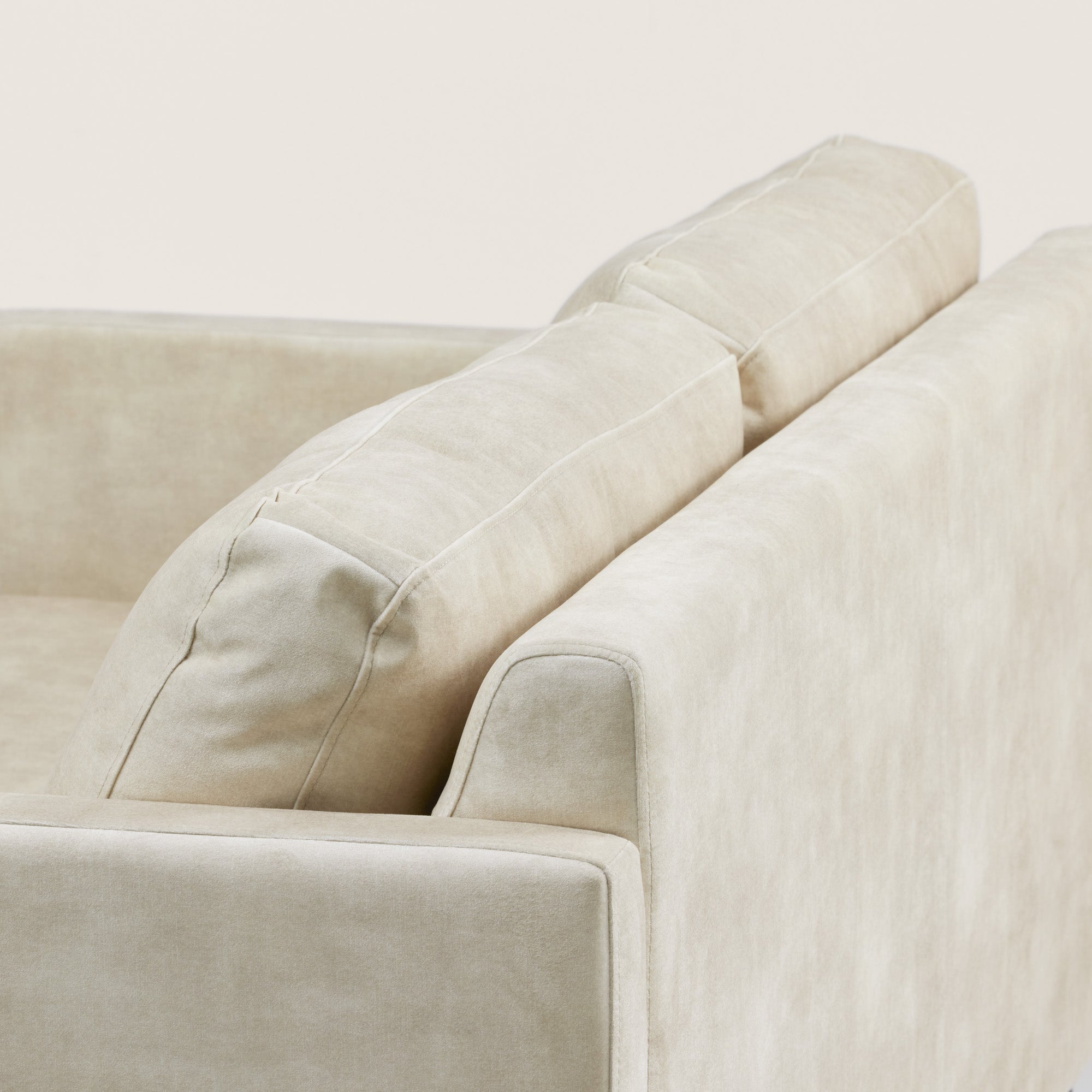 Canapé 3 places CESARE velours vintage calcaire