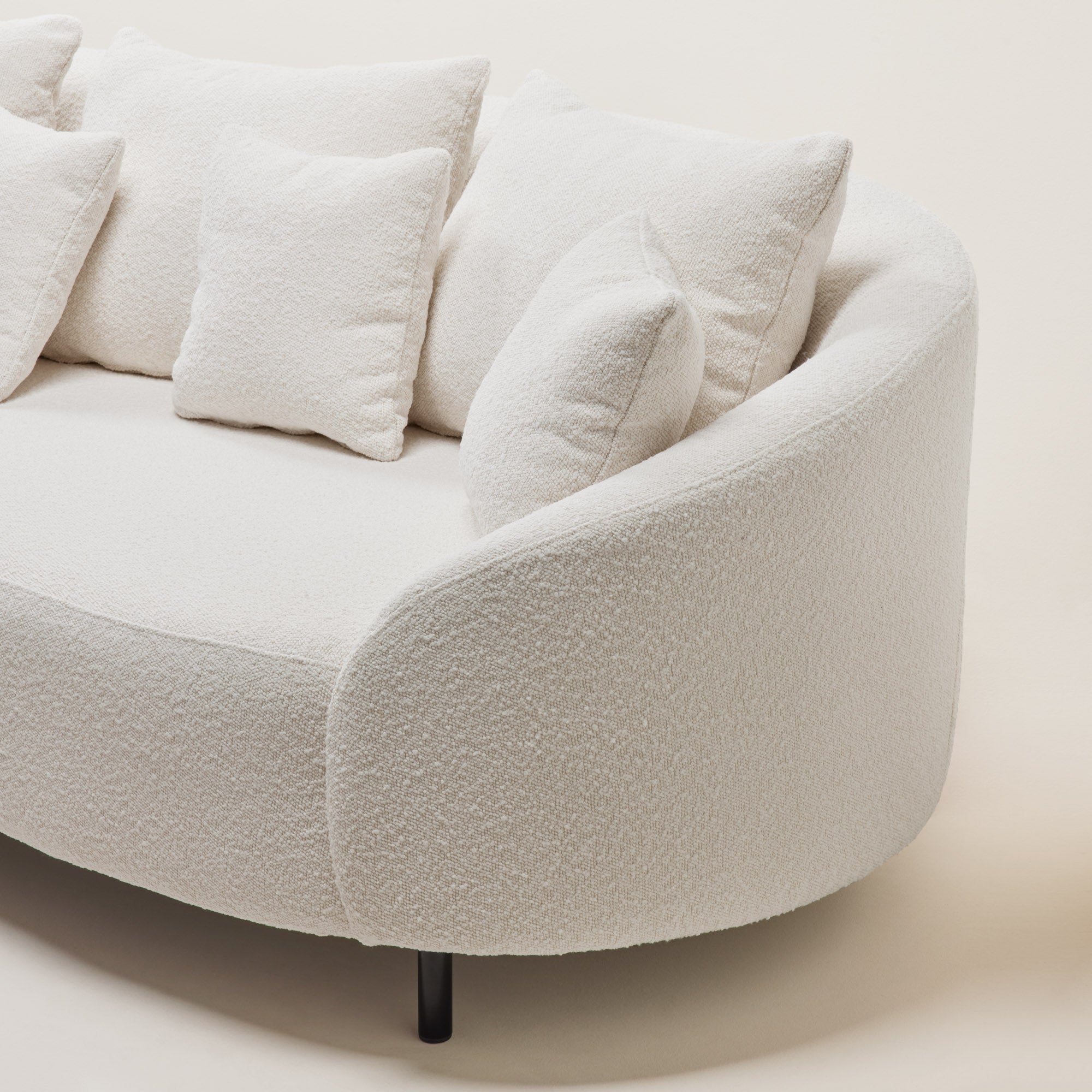 Canapé 3 places JULIKA écru bouclé