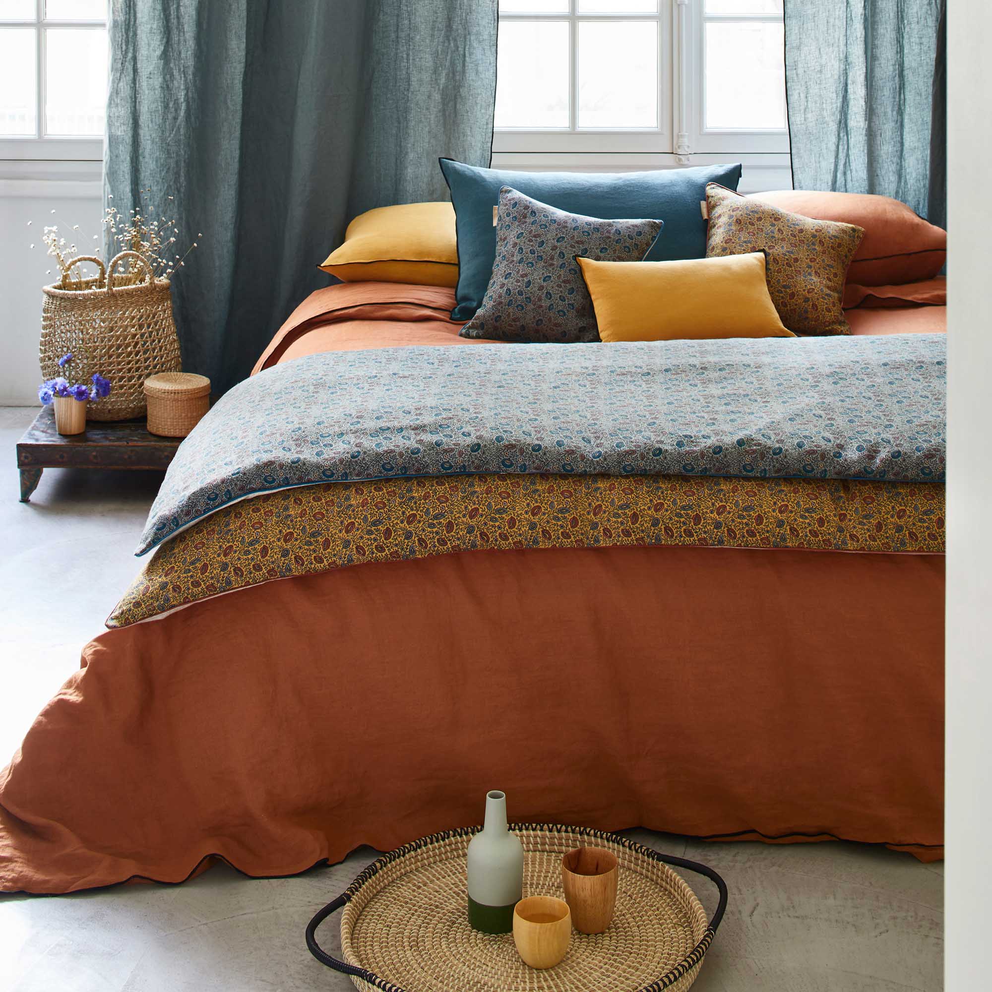 Housse d'édredon ANUSHA vert