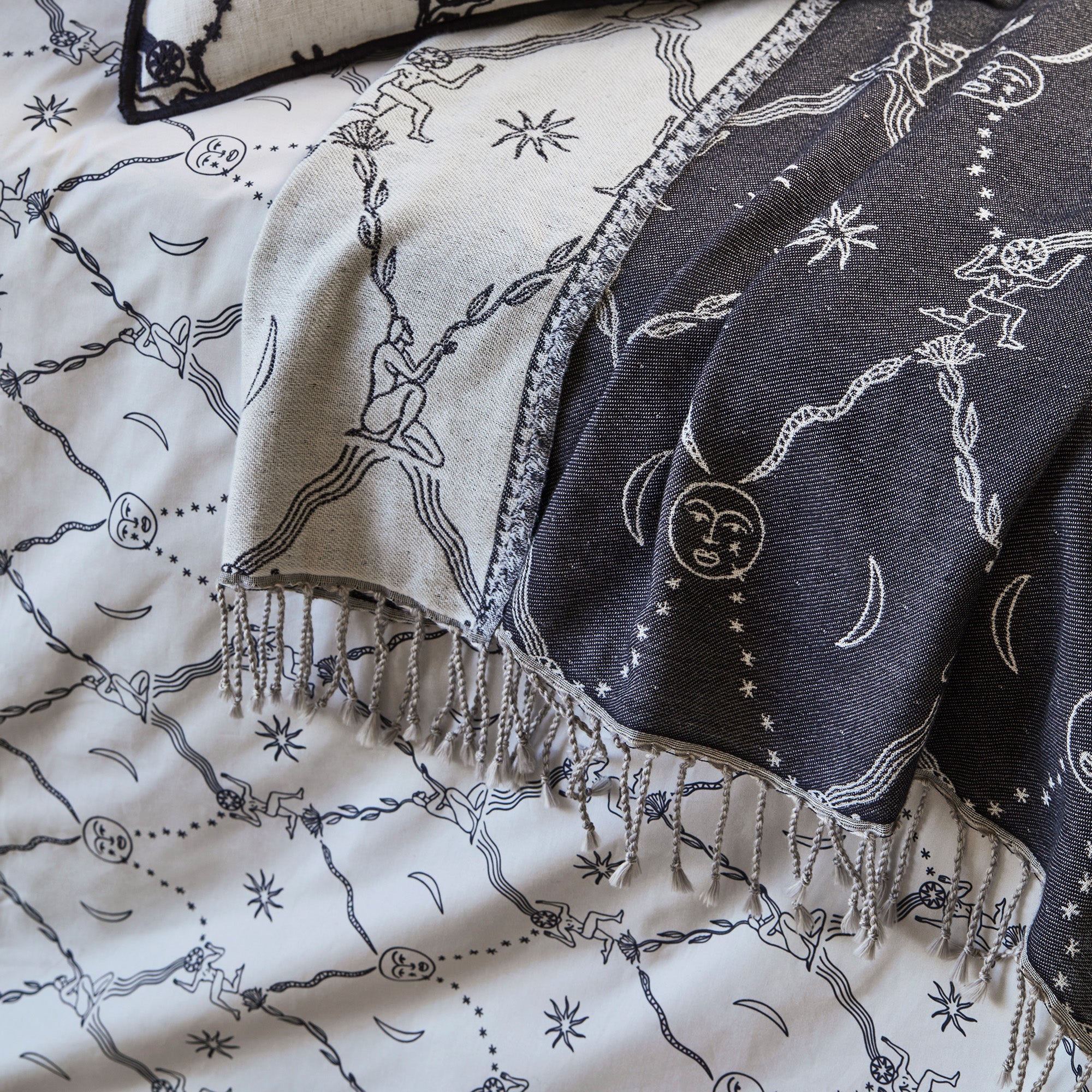 Housse de couette ASTRA écru et noir