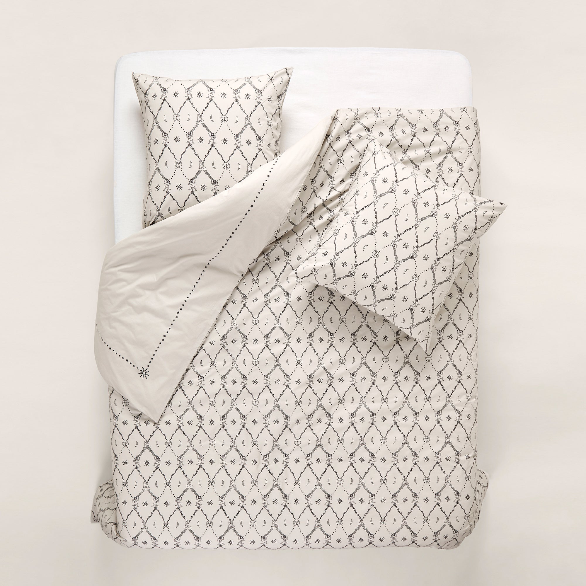 Housse de couette ASTRA écru et noir