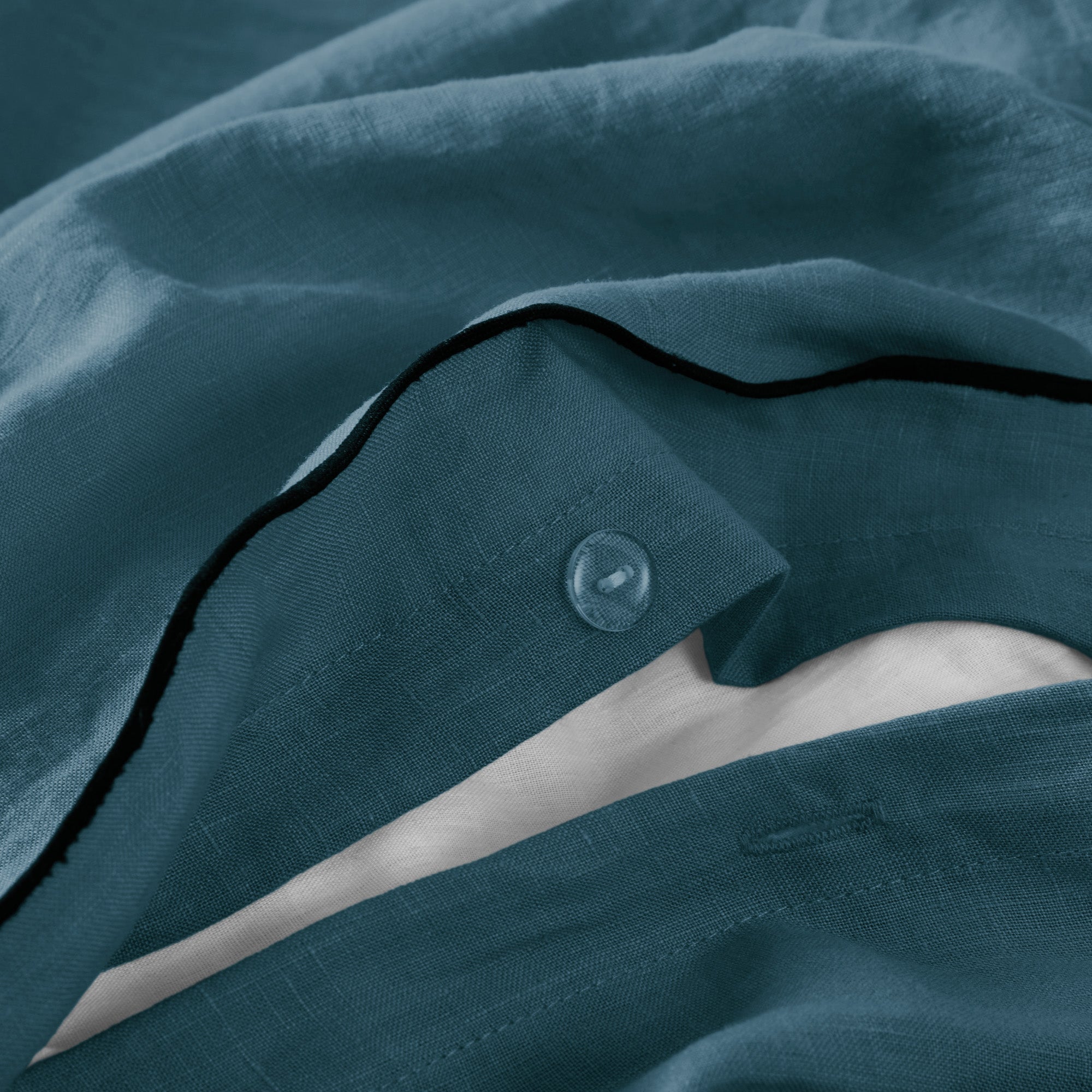 Housse de couette CARLINA pétrole et bourdon noir