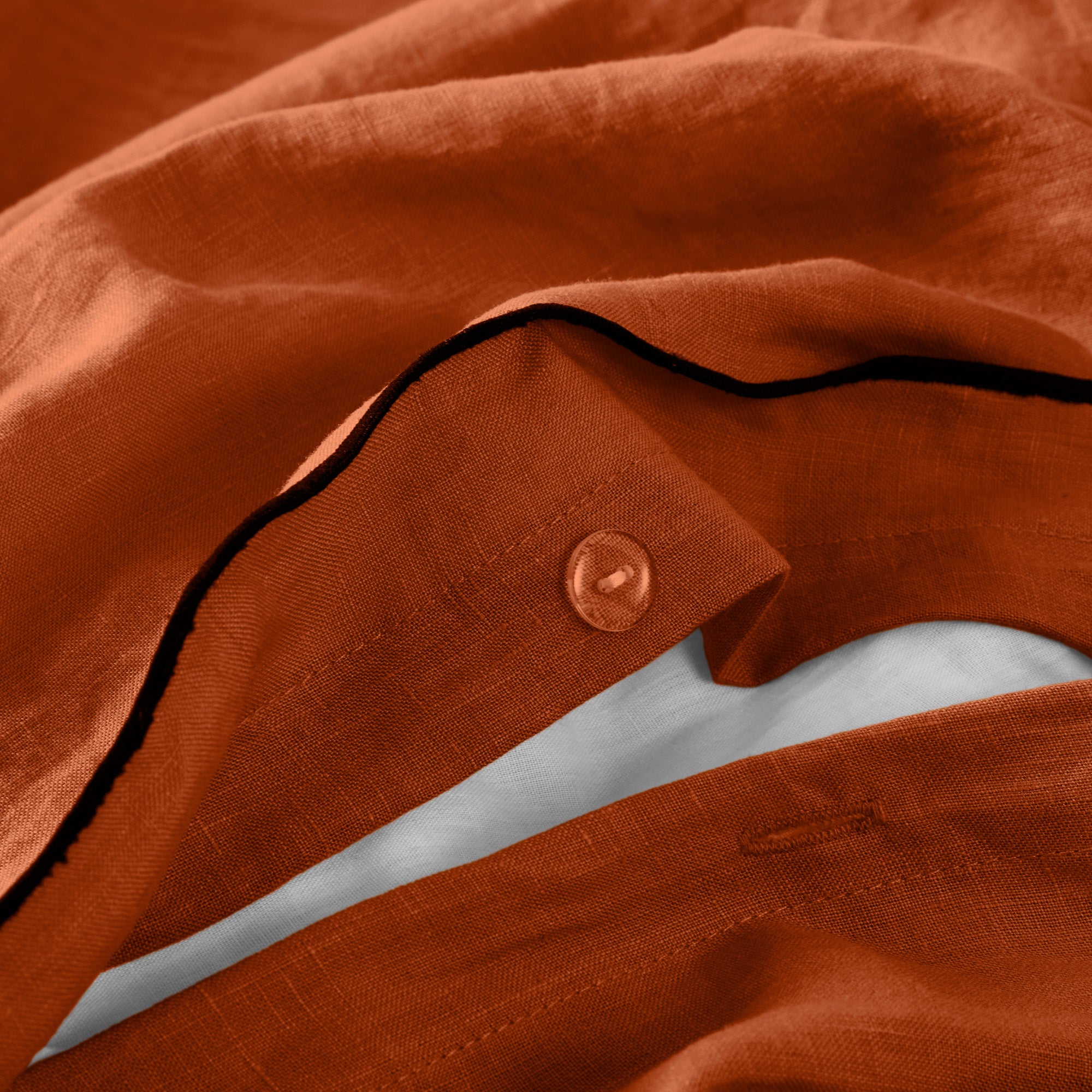 Housse de couette CARLINA terracotta et bourdon noir