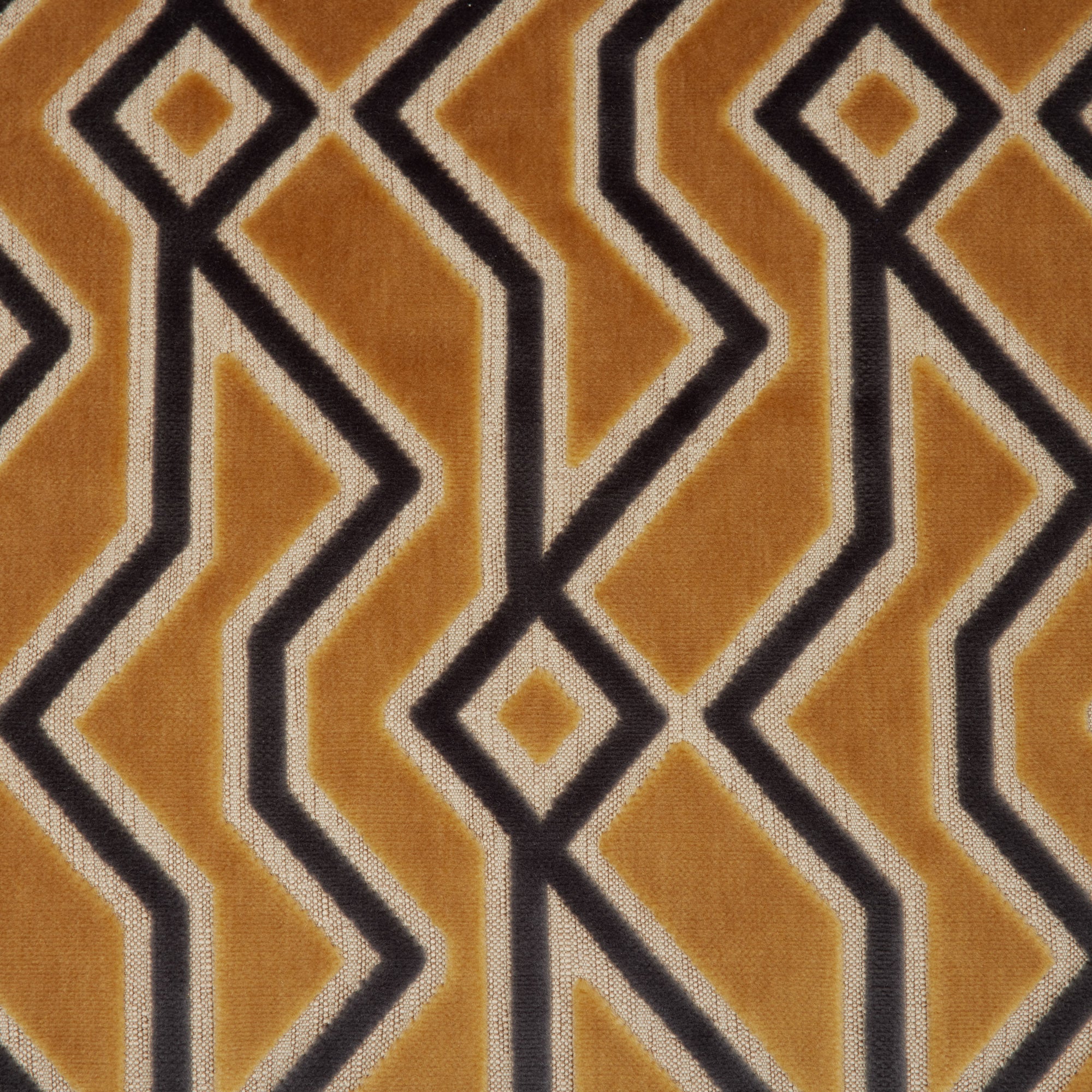 Housse de coussin KUMBO ocre et noir