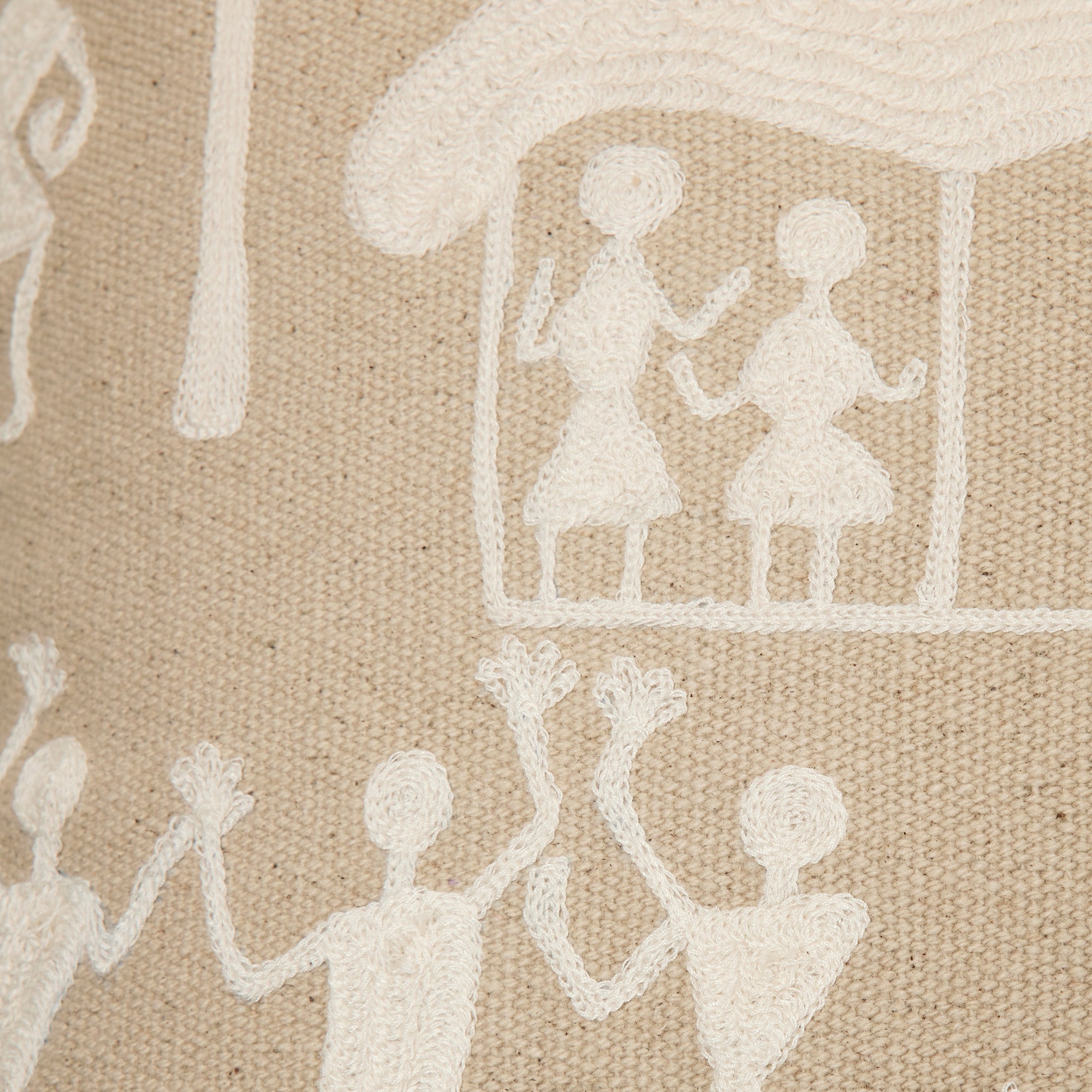 Housse de coussin WARLI beige et écru