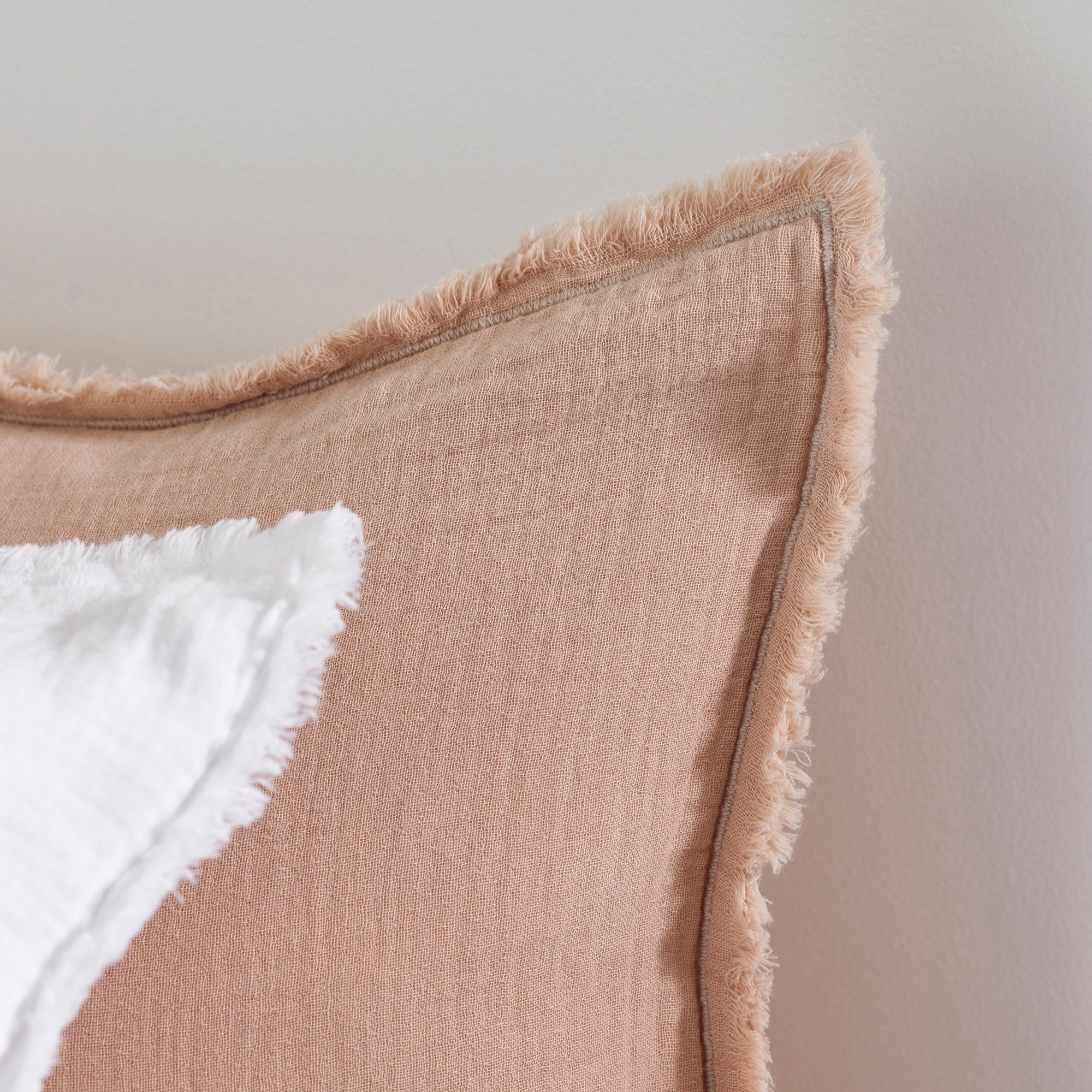 Lot de 2 taies d'oreiller LOU pêche rosé