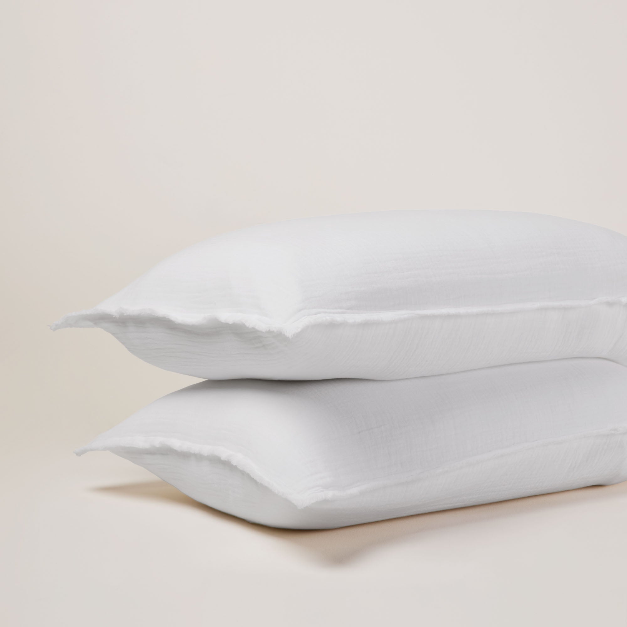 Lot de 2 taies d'oreiller LOU blanc coton