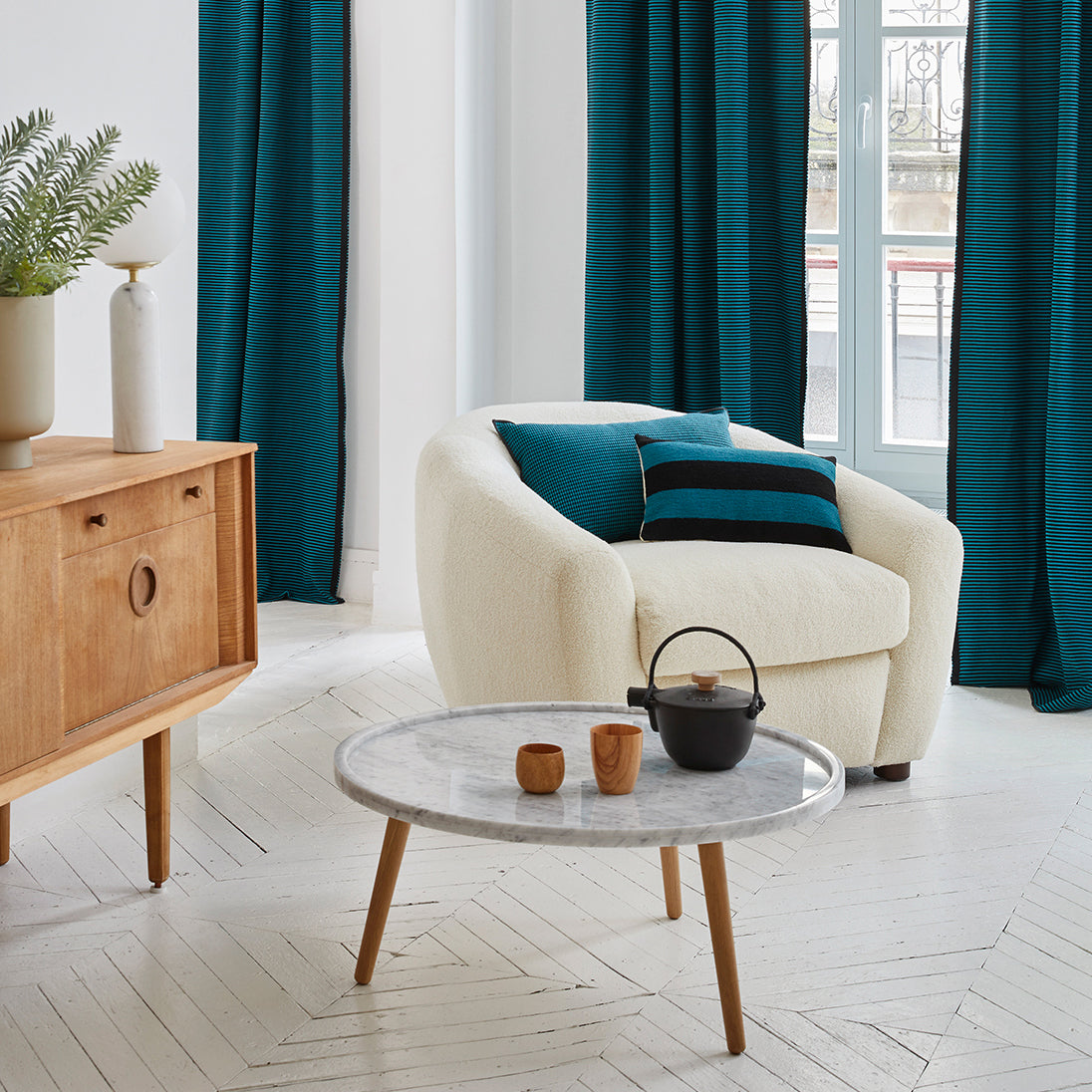 Panneau DONNIE bleu canard et noir