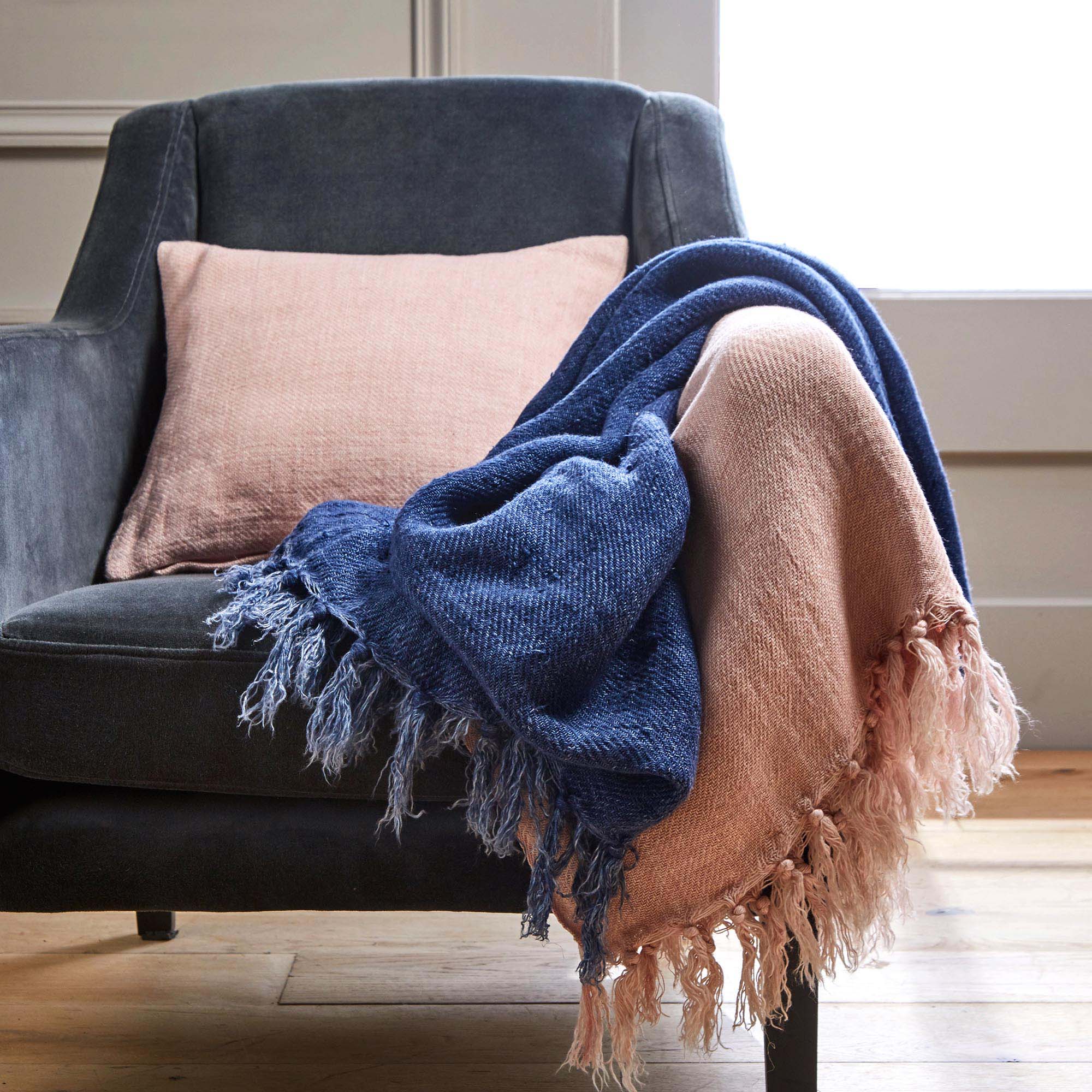 Plaid NOA rose poudré