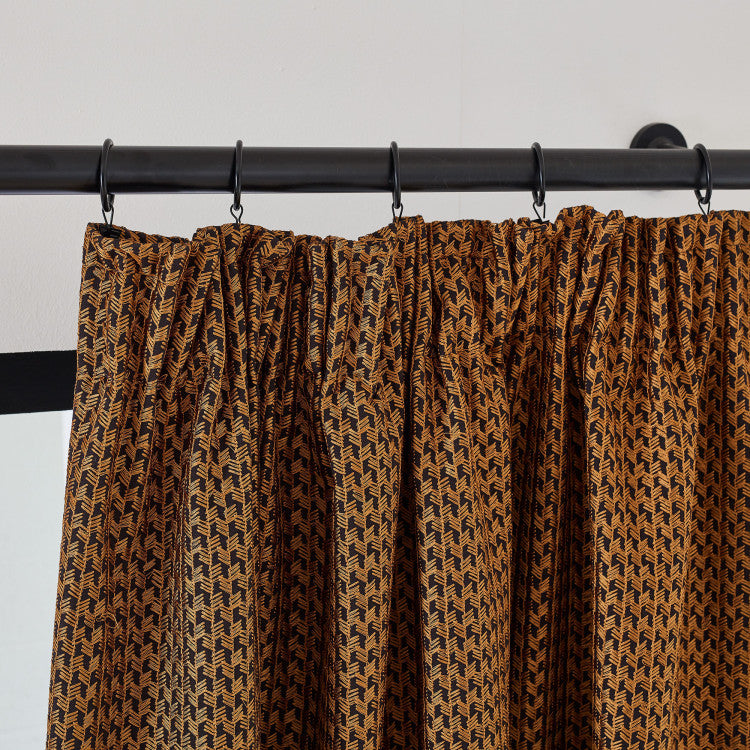 Rideau à galon fronceur doublé OCTAVE noir et mordoré
