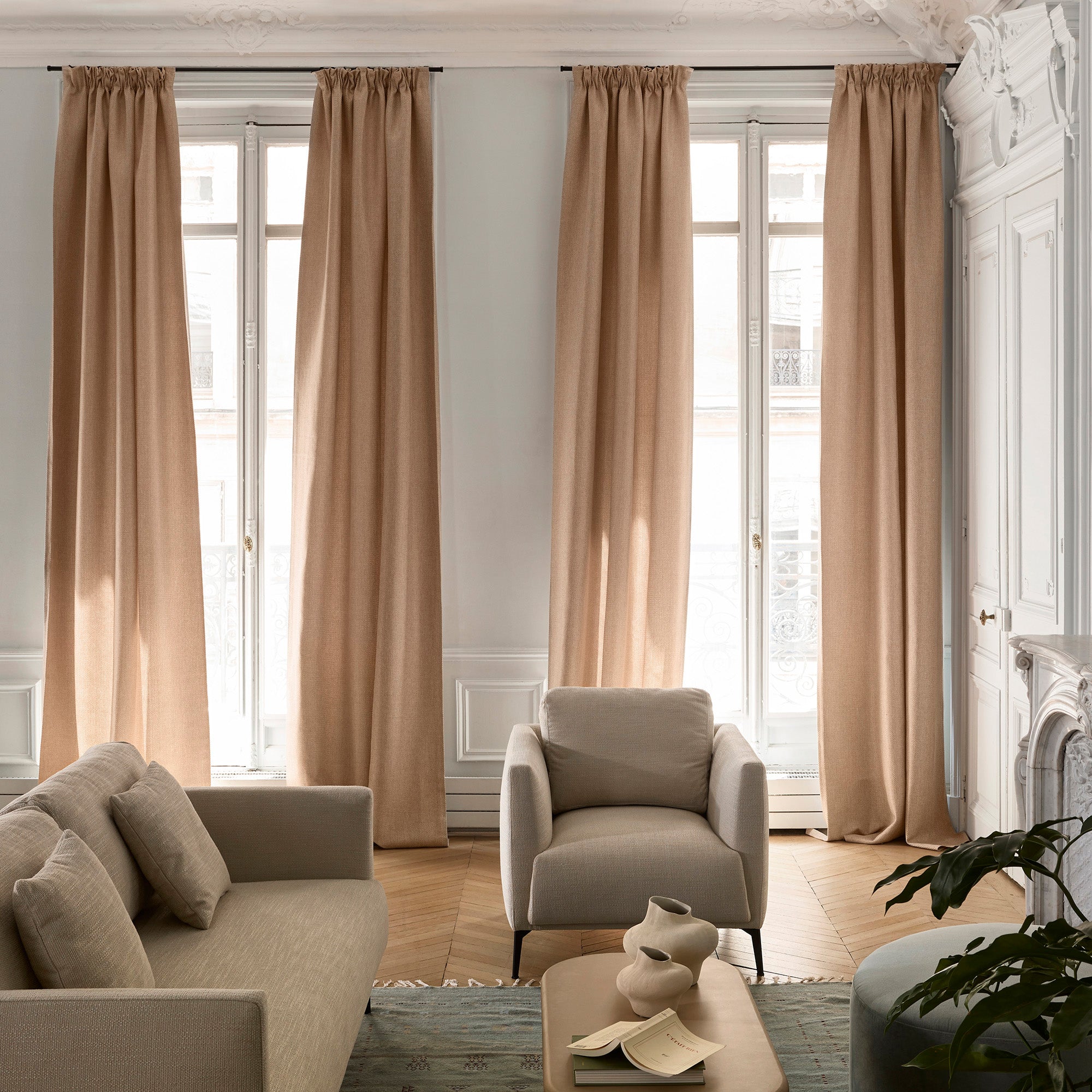 Rideau à galon fronceur COCONUT osier