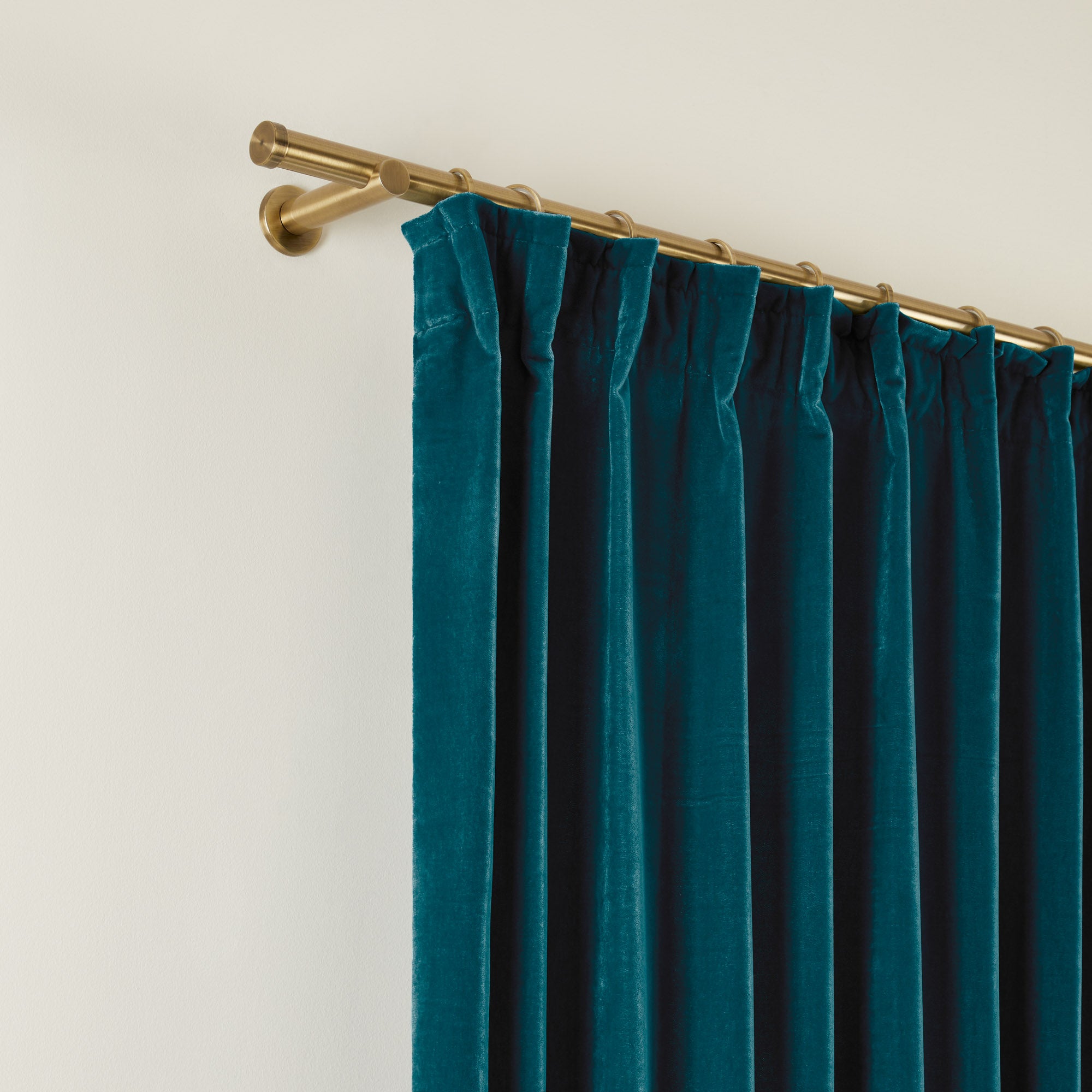 Gordijn met plooiband Dario eendenblauw