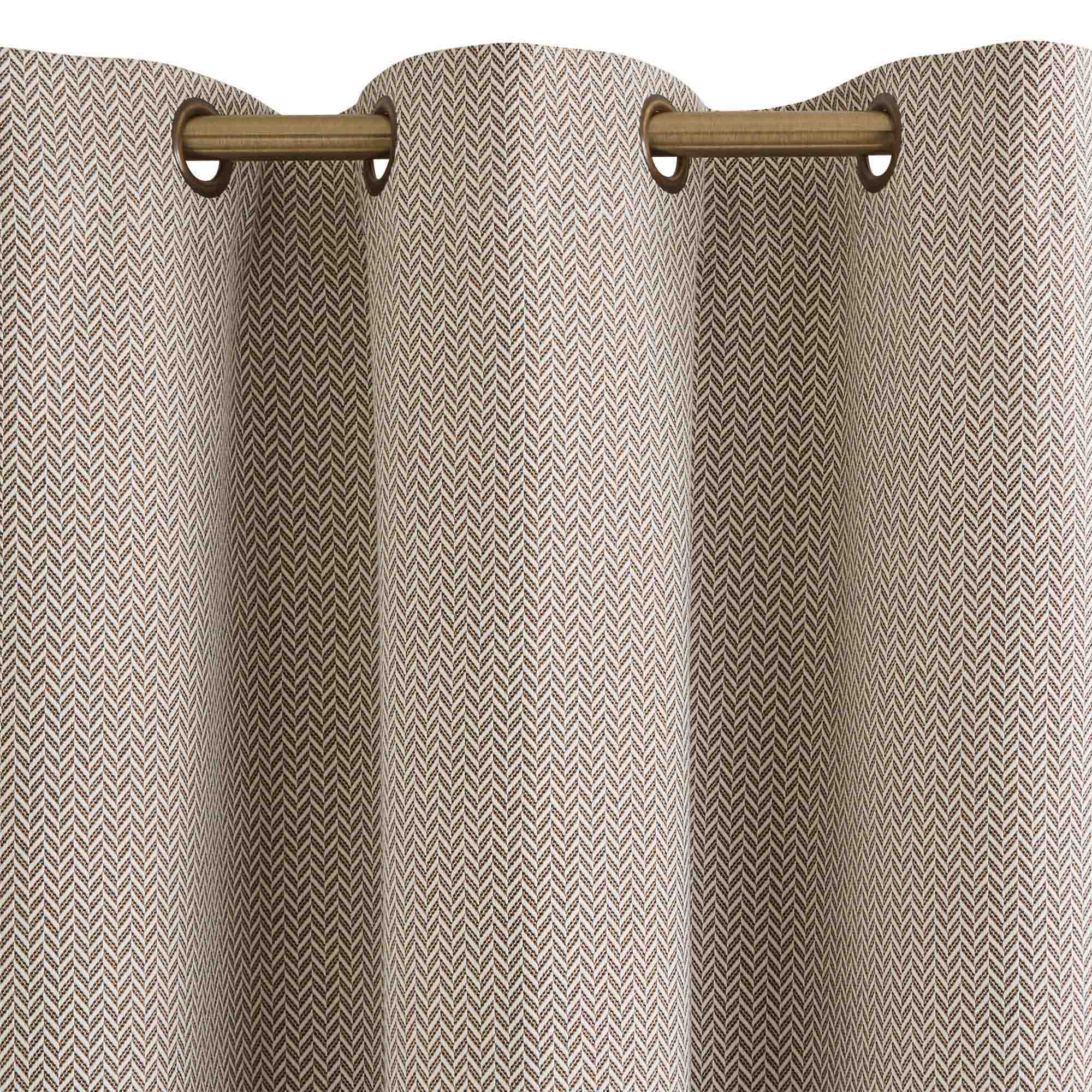 Rideau à oeillets dorés ALEJANDRO écru multicolore