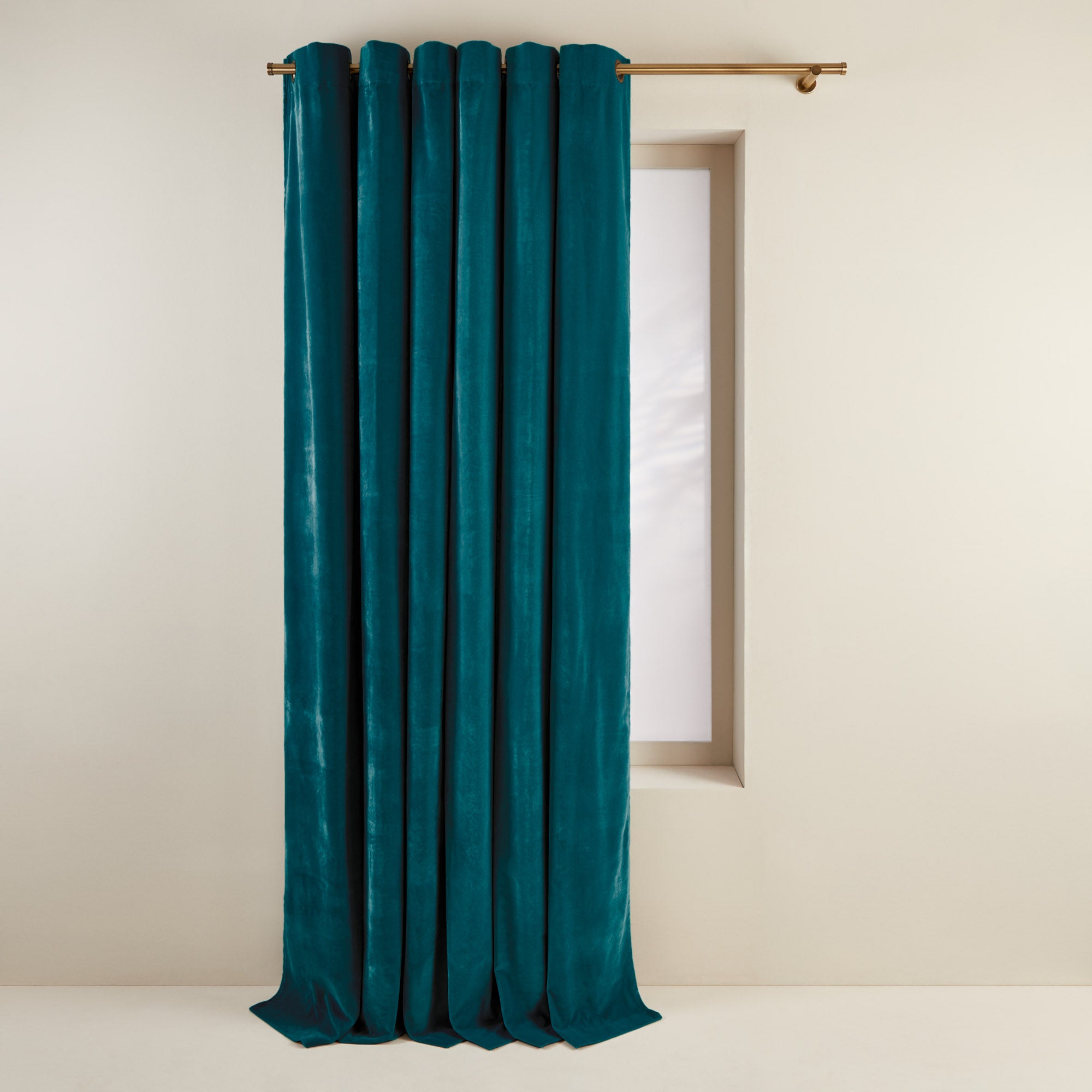 Rideau à oeillets dorés DARIO bleu canard