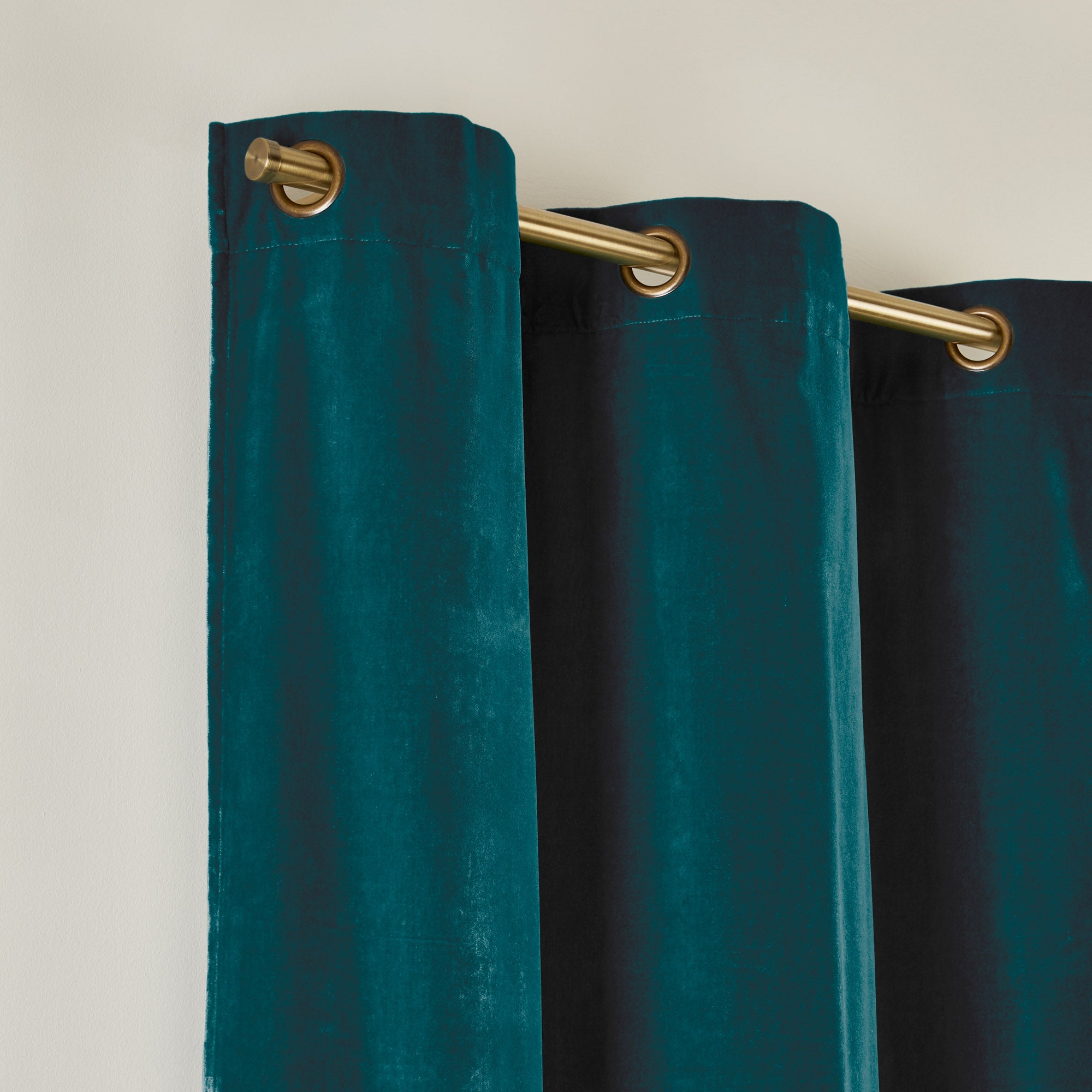 Rideau à oeillets dorés DARIO bleu canard