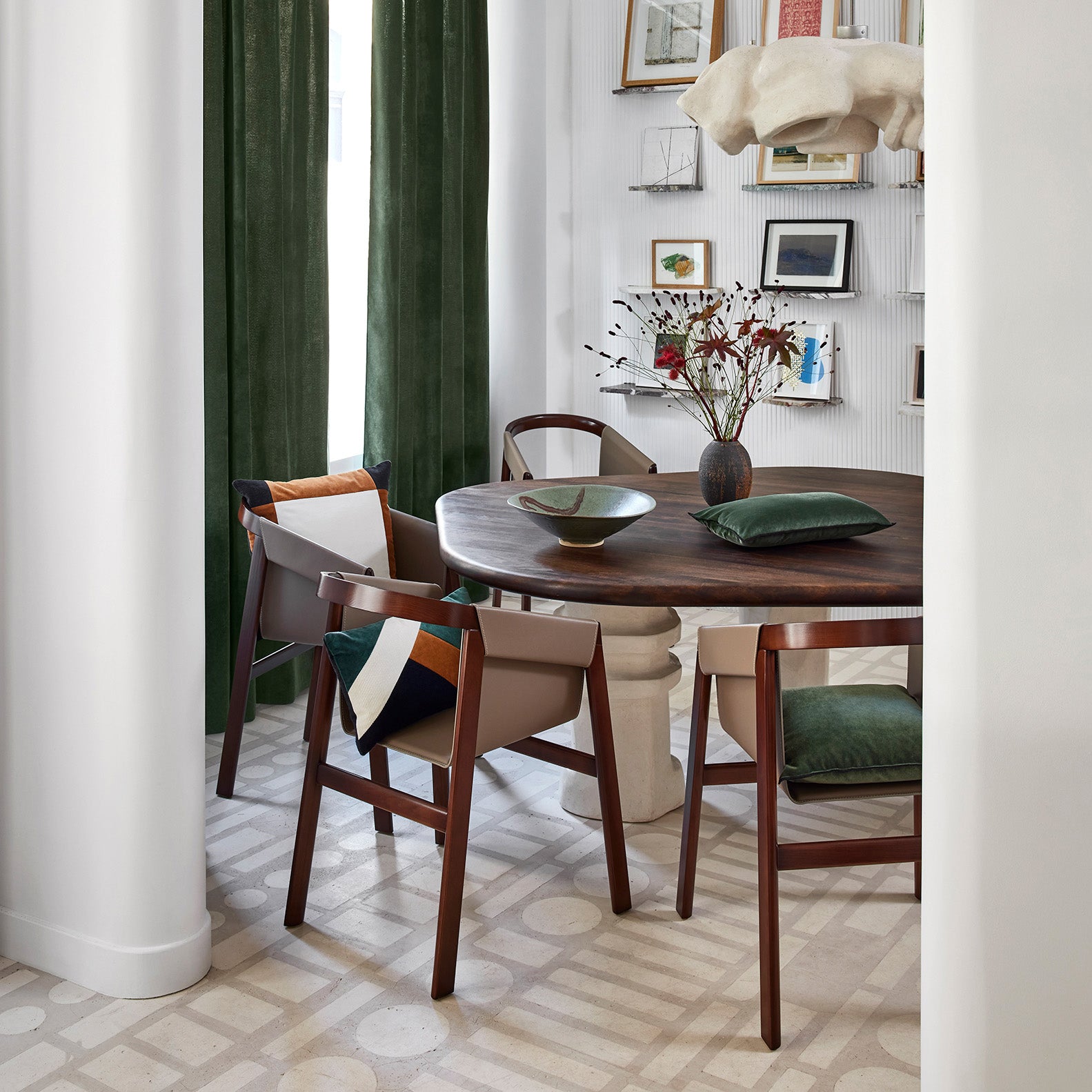 Rideau à oeillets dorés DARIO kaki grisé