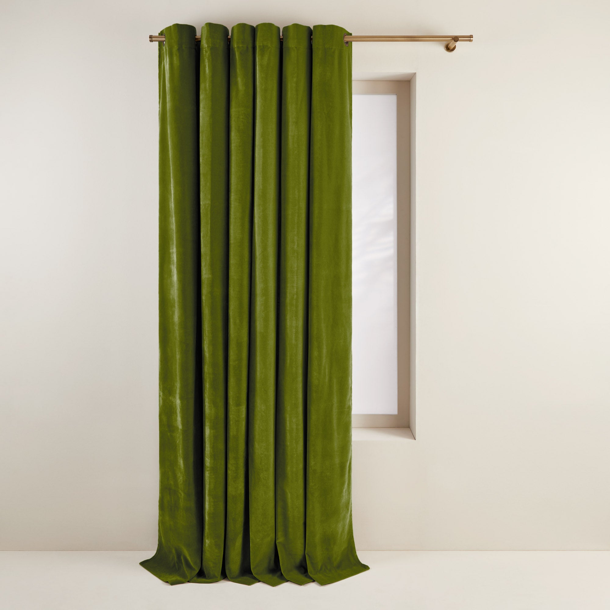 Rideau à oeillets dorés DARIO olivine