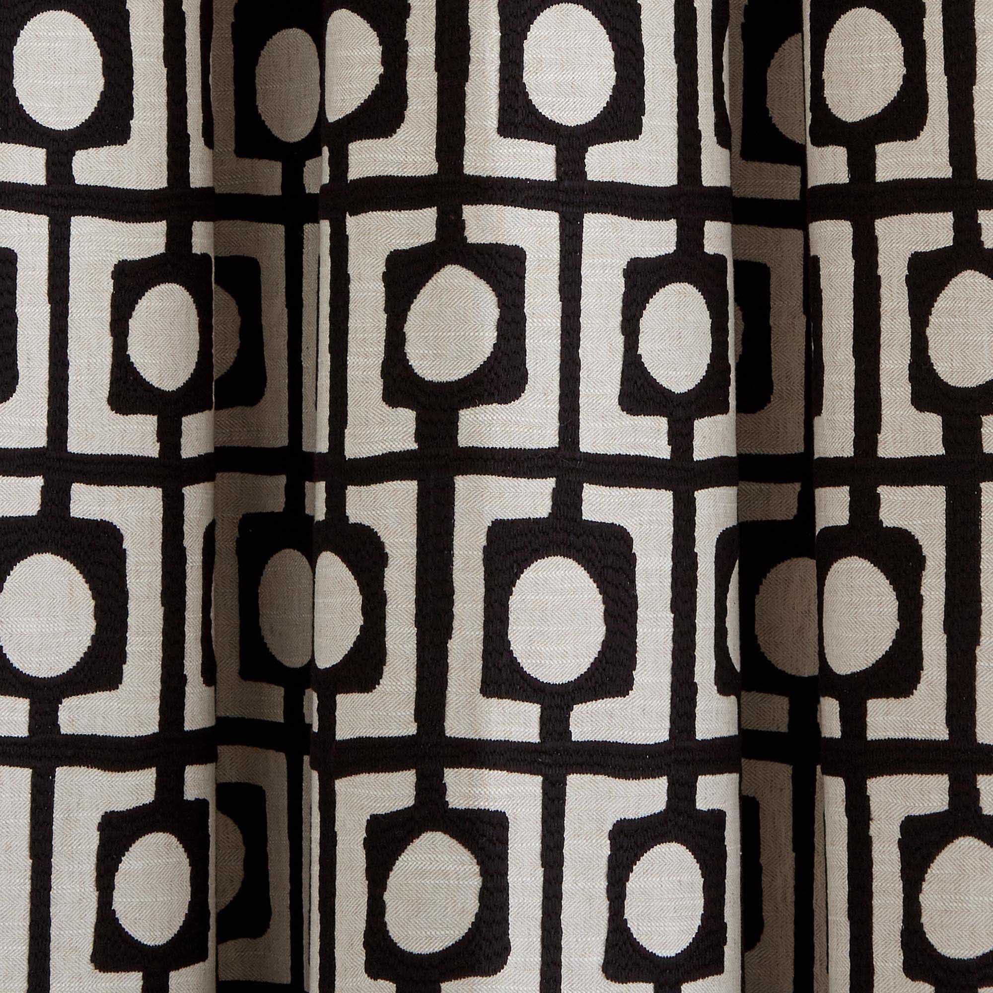 Rideau à oeillets noirs ABSTRACT naturel et noir