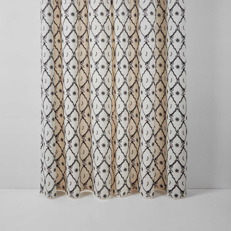 Rideau à oeillets noirs ASTRA écru et noir