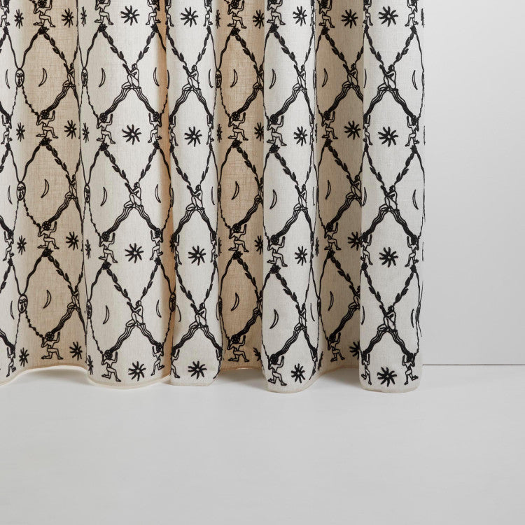 Rideau à oeillets noirs ASTRA écru et noir