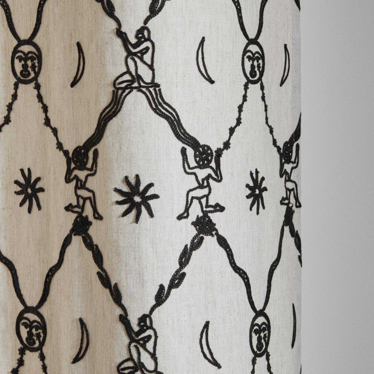 Rideau à oeillets noirs ASTRA écru et noir