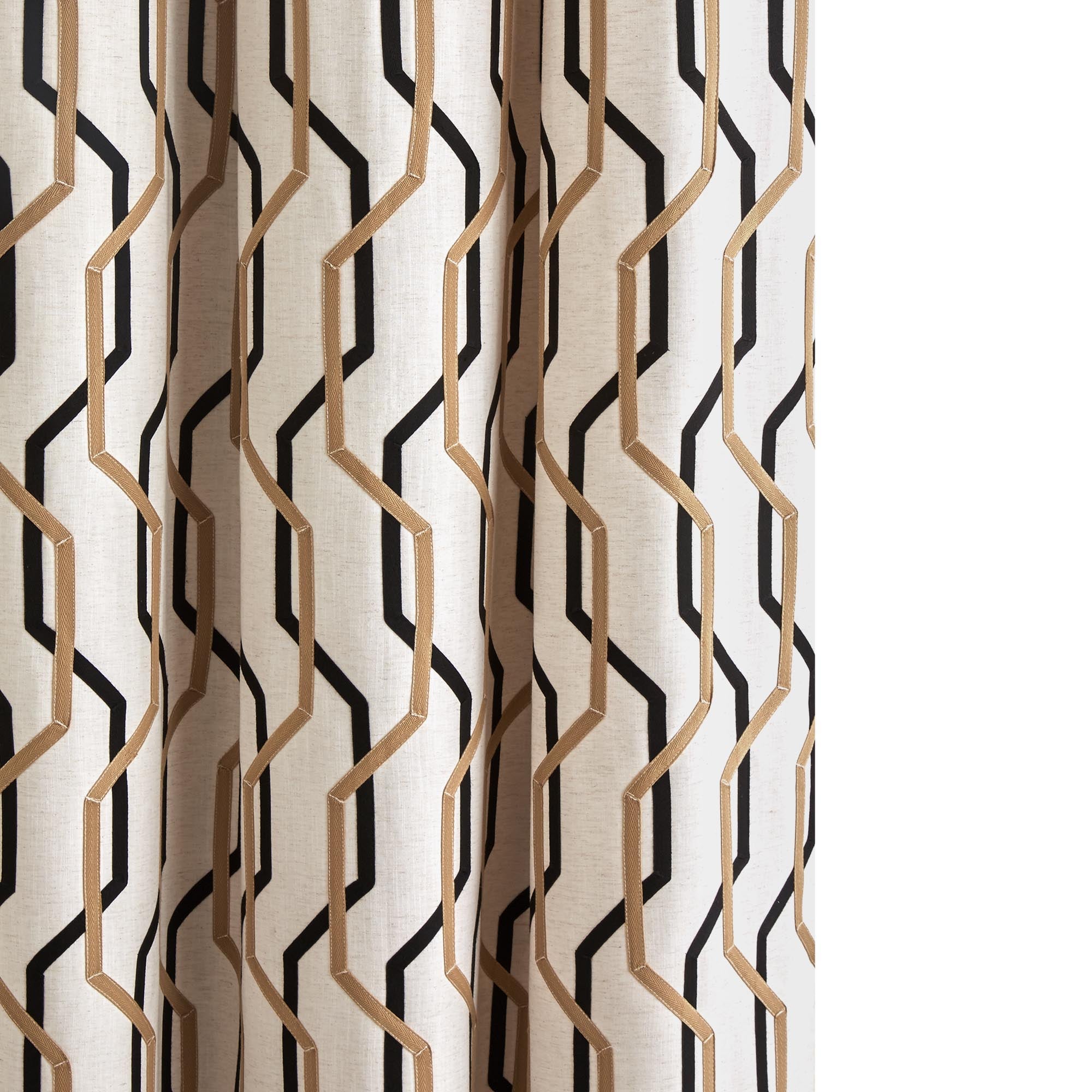 Rideau à oeillets noirs IDRIS naturel et noir