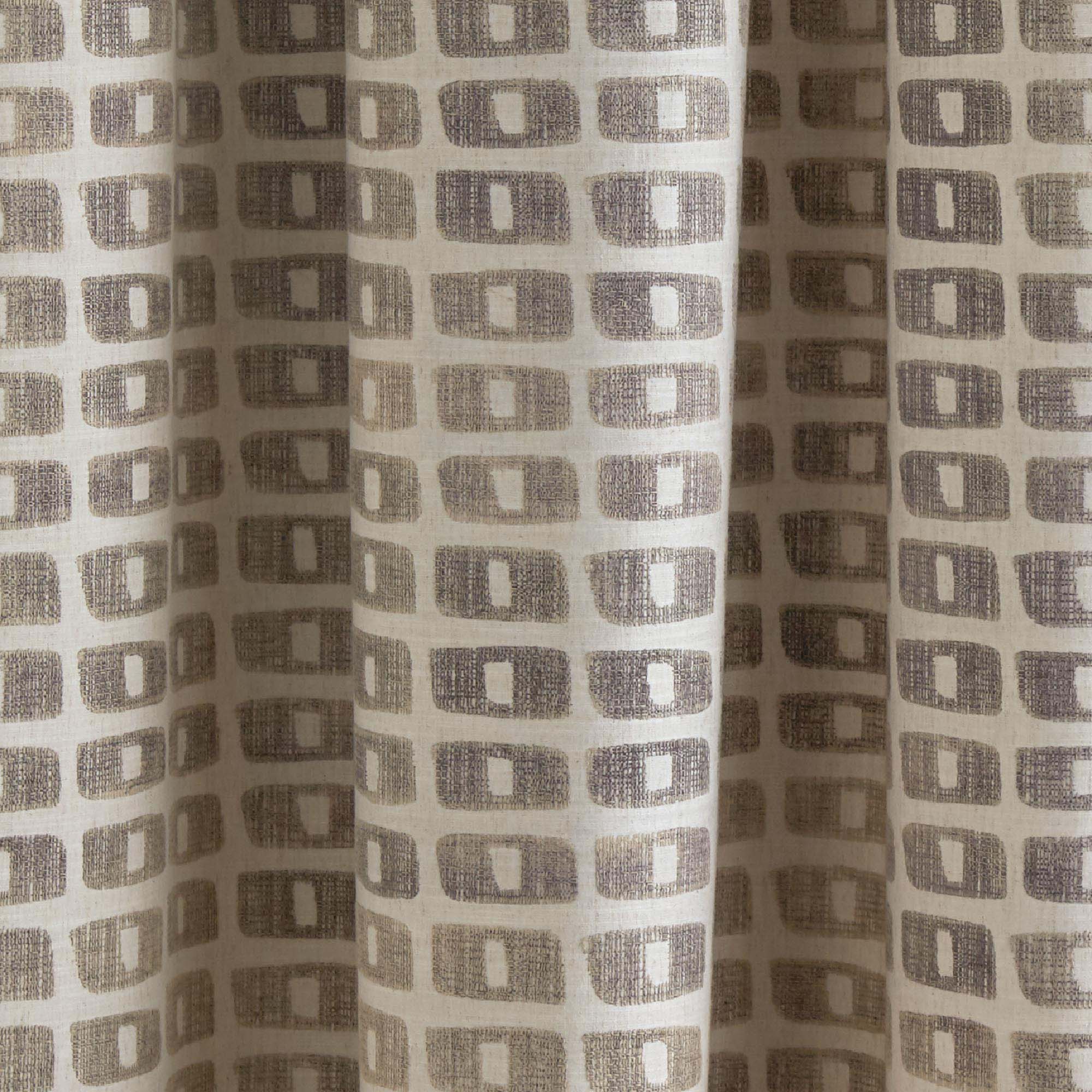 Rideau à oeillets noirs TIAGO naturel et noir