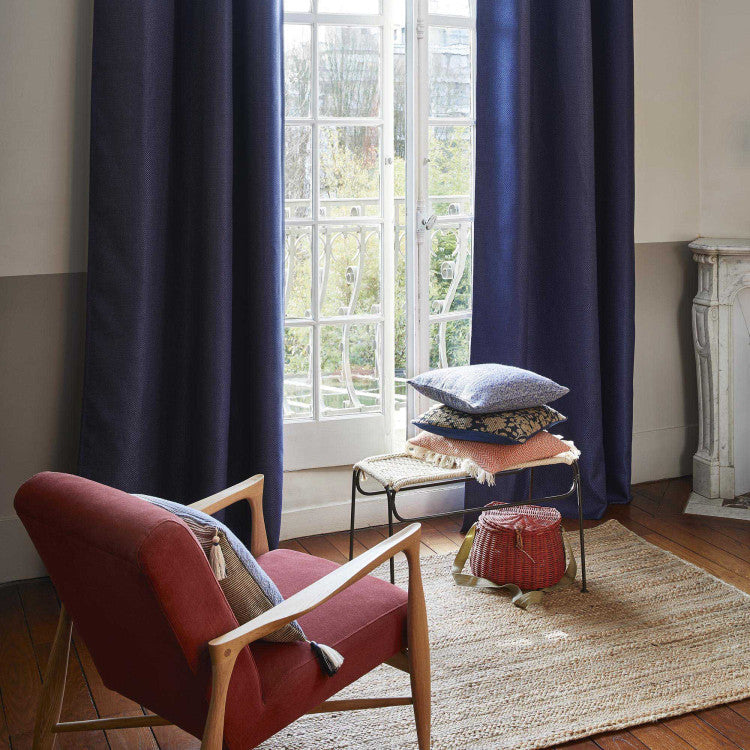 Rideau à oeillets COCONUT bleu de minuit