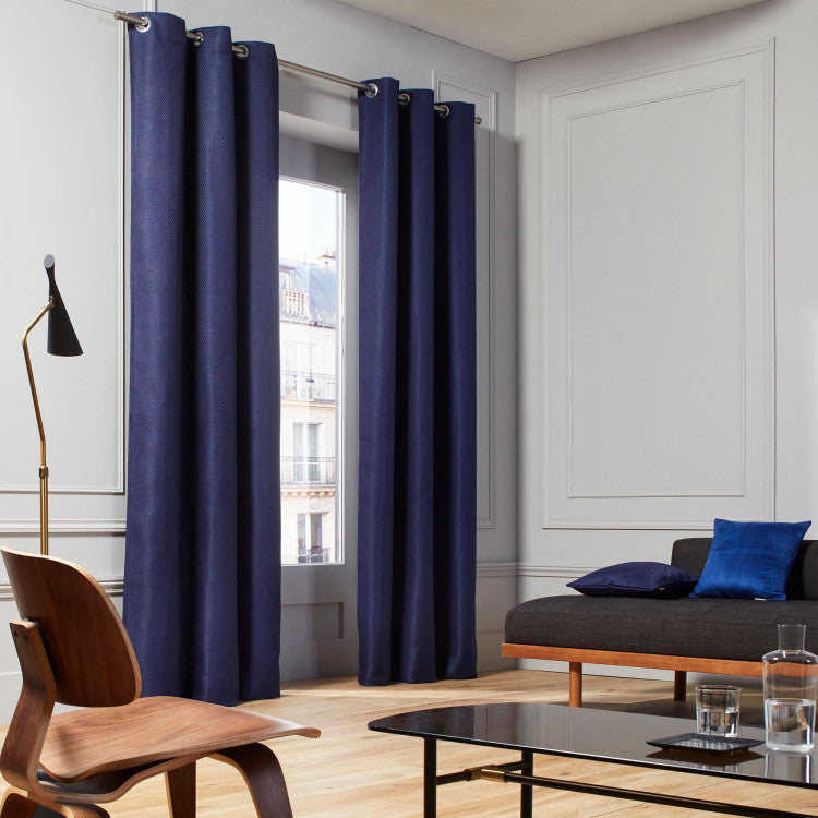 Rideau à oeillets COCONUT bleu de minuit