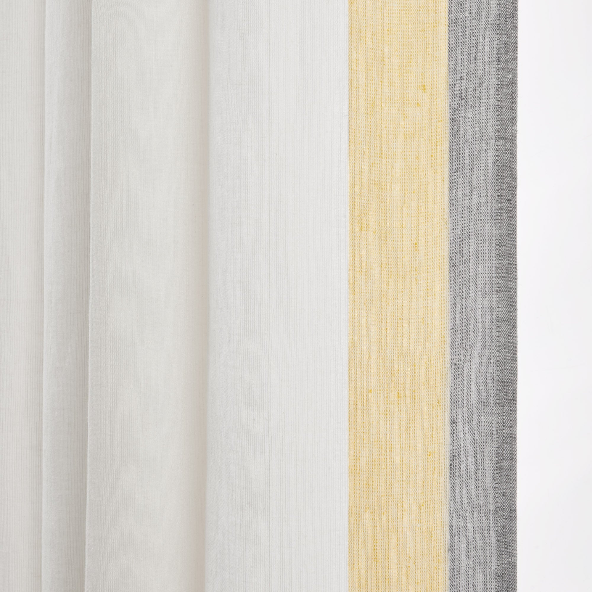 Rideau à oeillets ELIO blanc et jaune