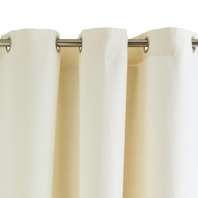 Rideau à oeillets JOAO blanc et jaune
