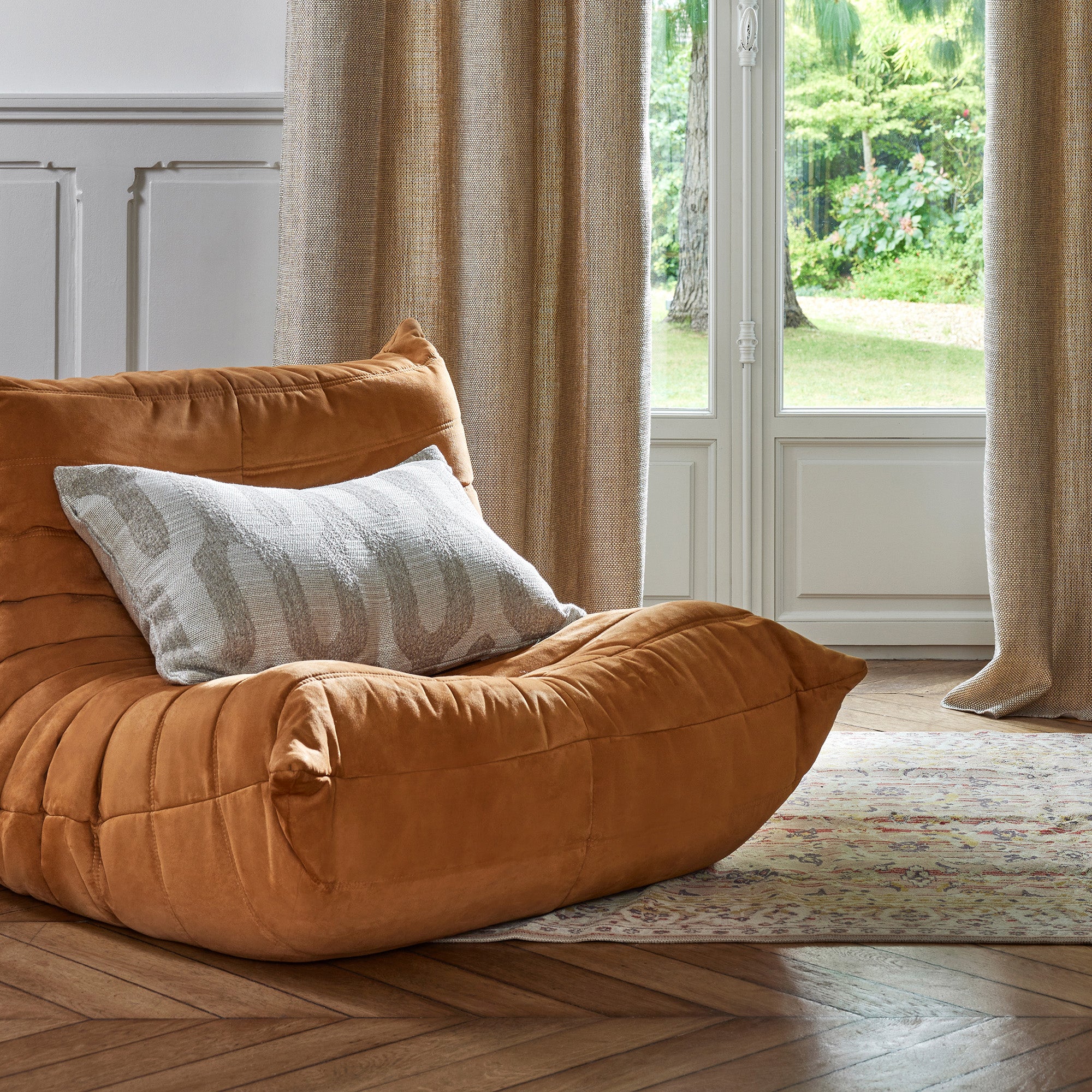 Rideau à oeillets NATALI naturel chiné