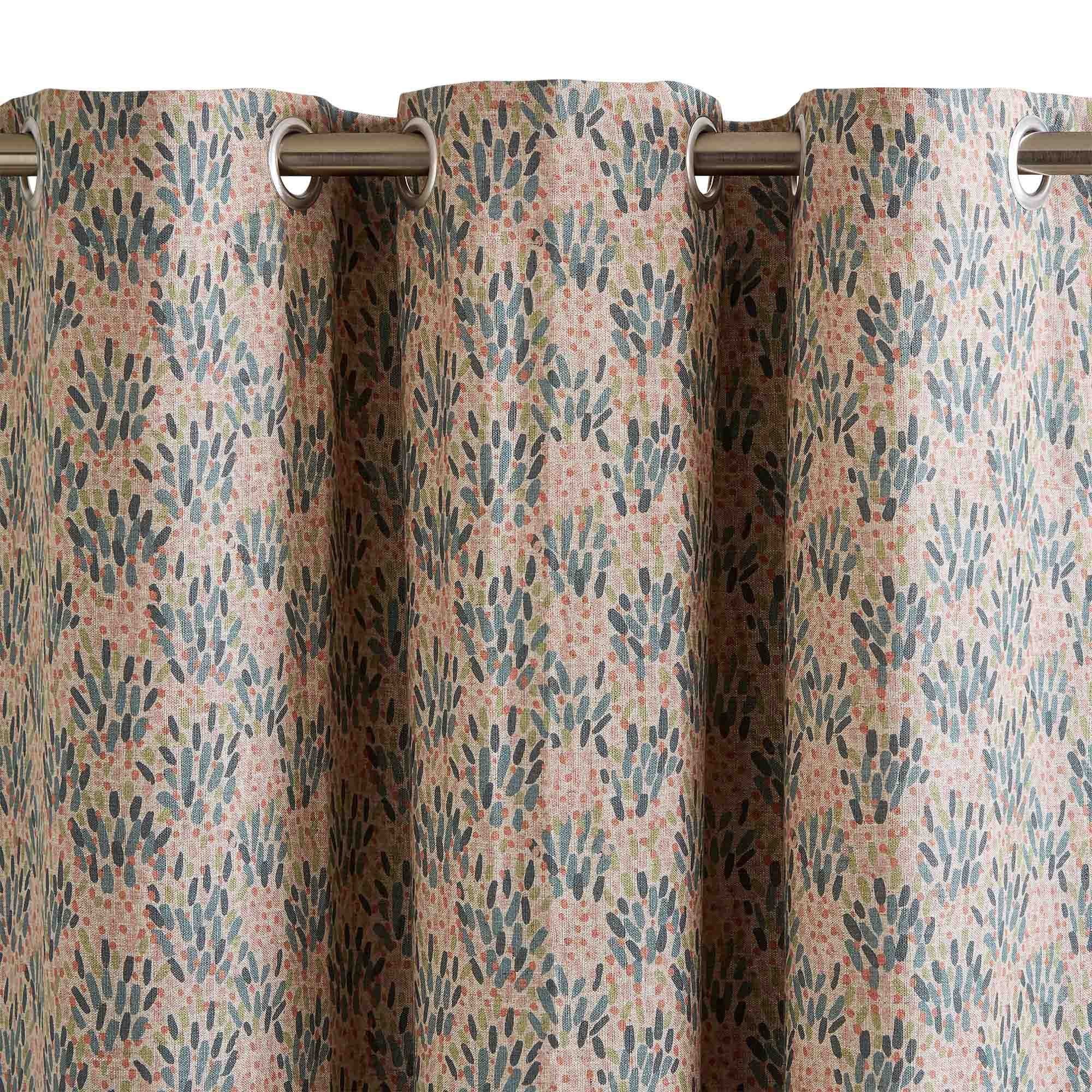 Rideau à oeillets SIDONY taupe multicolore